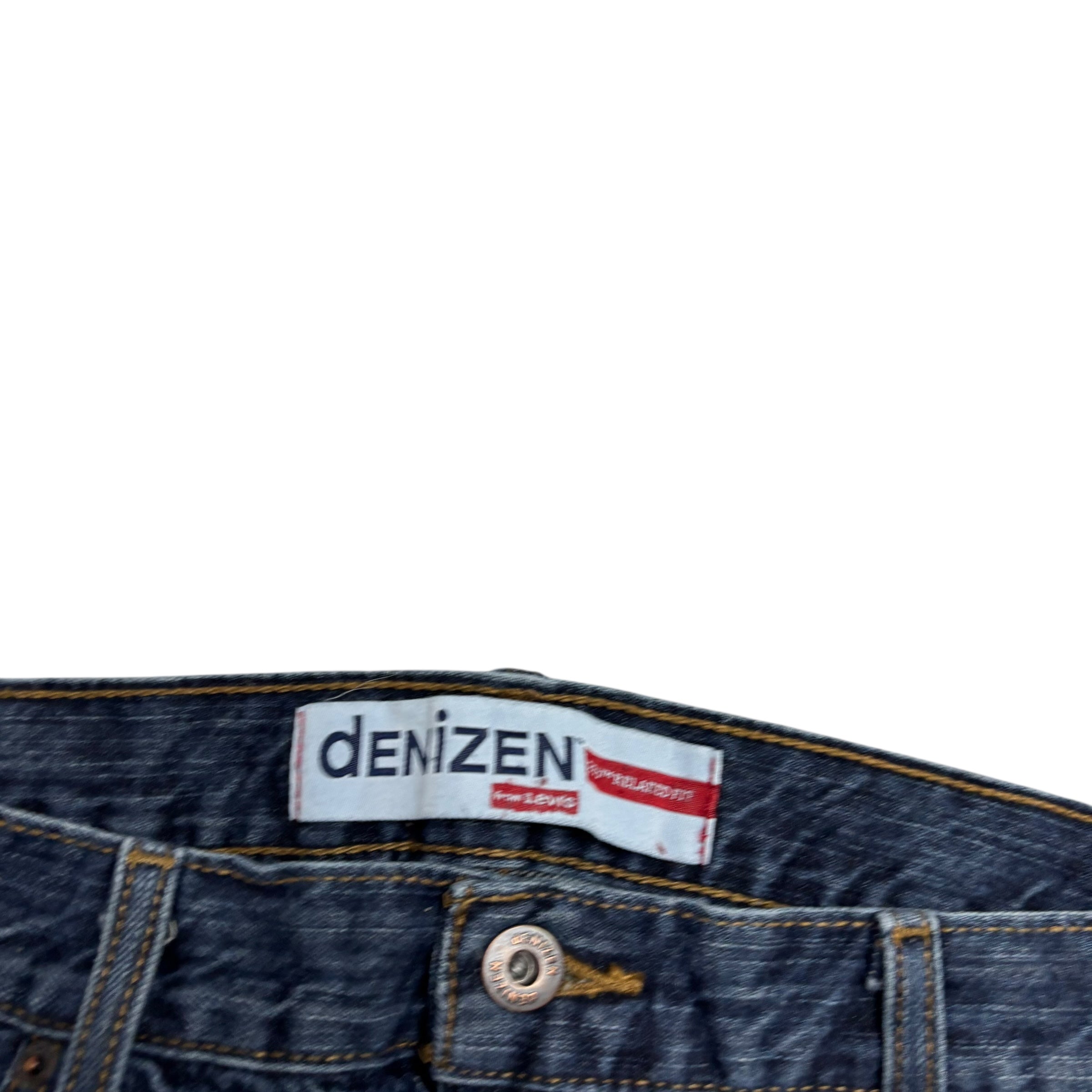 Levis Denizen Jeans W36 L32 Mens Dark Blue Relaxed Straight Vintage Denim (E)