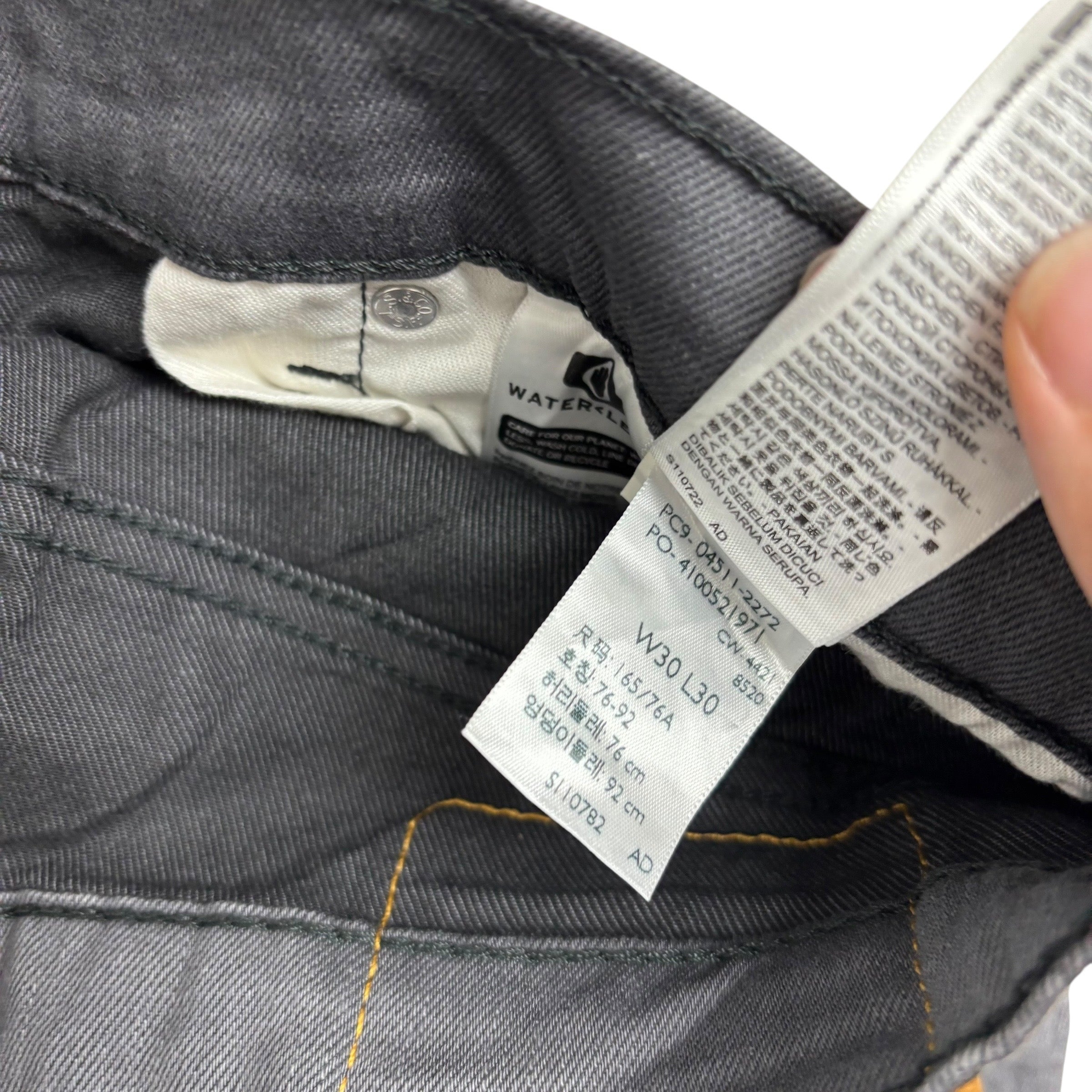 Levis 511 Jeans W30 L30 Mens Grey Slim Fit Stretch Denim (E)