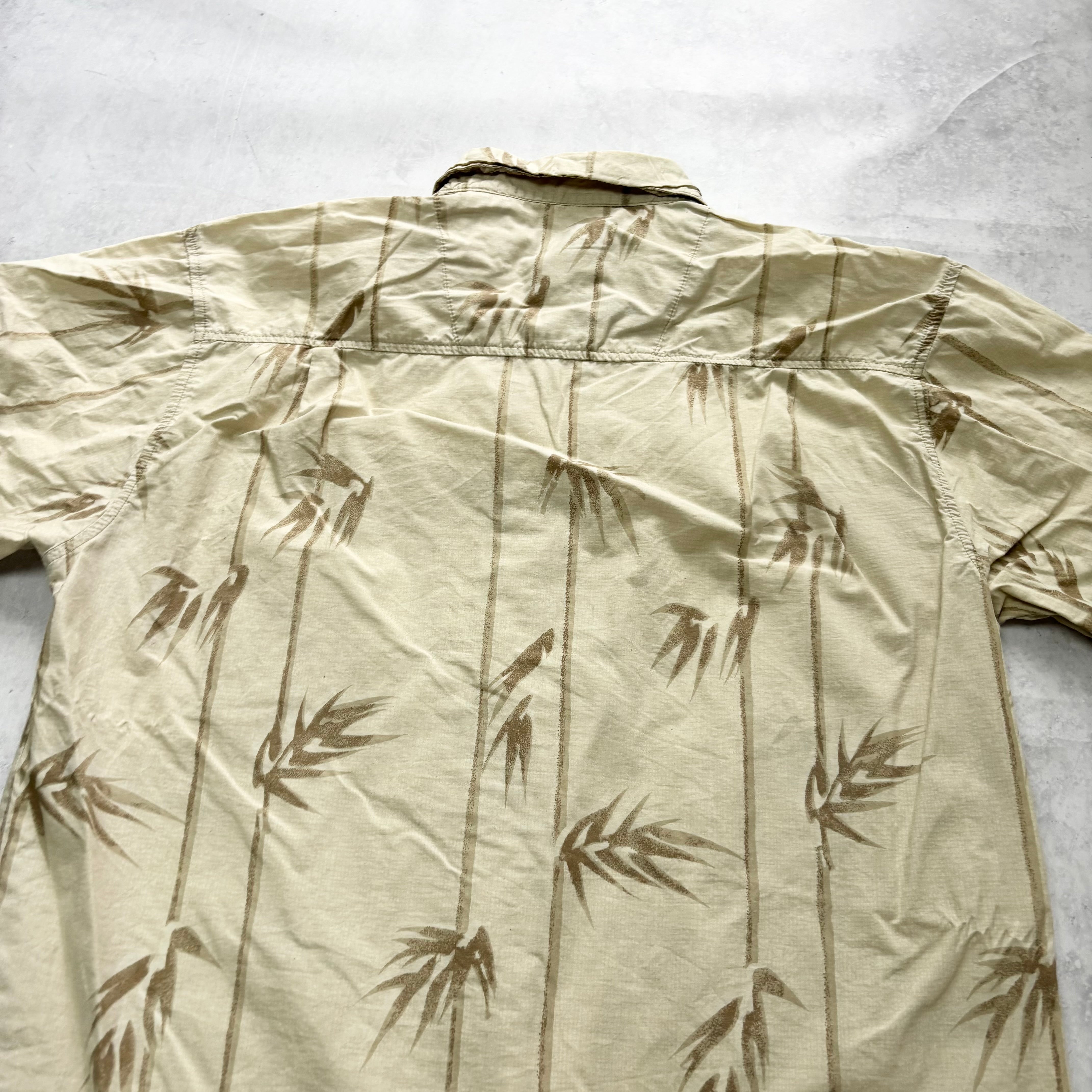 Vintage Hawaiian Shirt Mens Medium Yellow Floral Aloha Short Sleeve Cotton