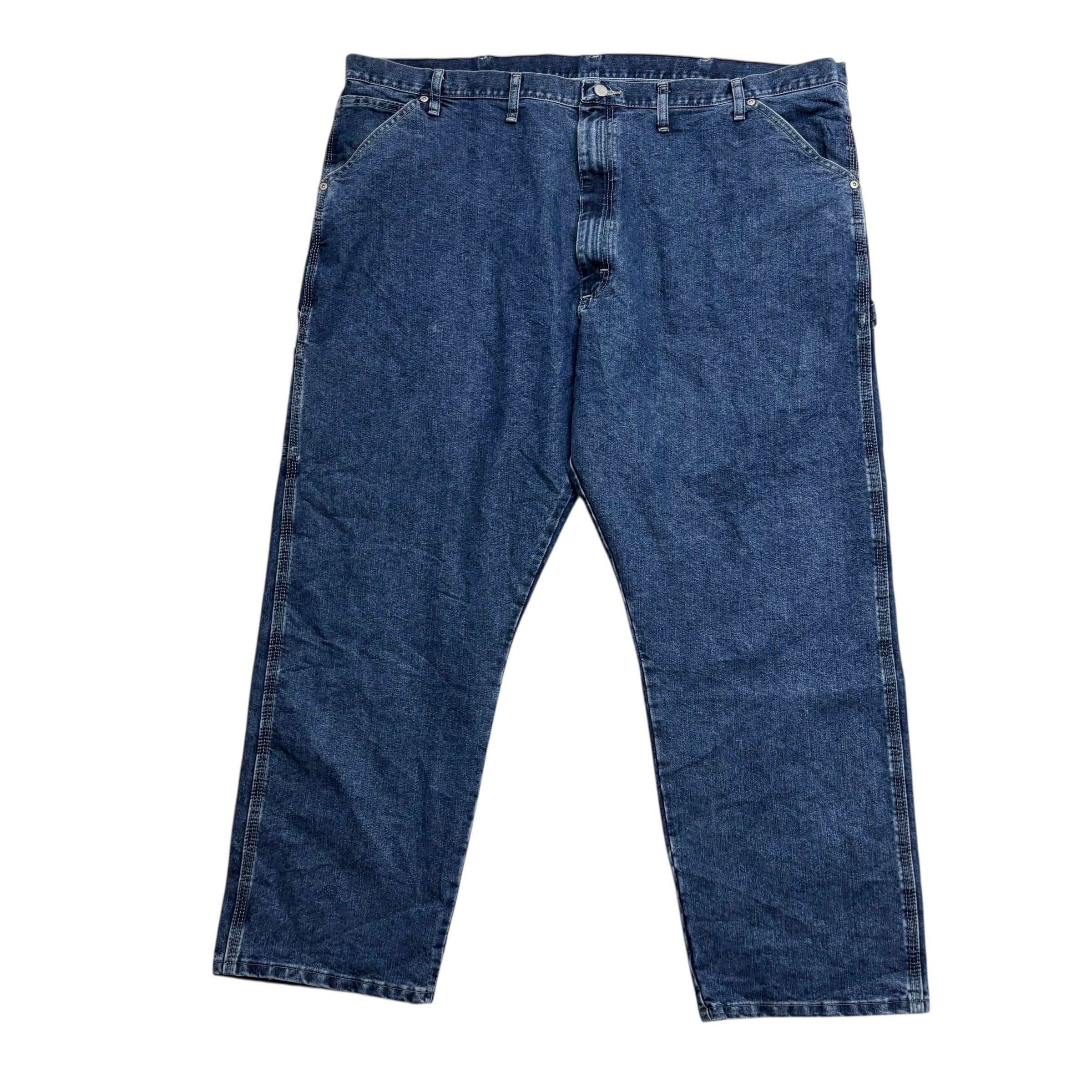 Wrangler Carpenter Jeans W46 L30 Mens Dark Blue Baggy Relaxed Fit Denim (E)