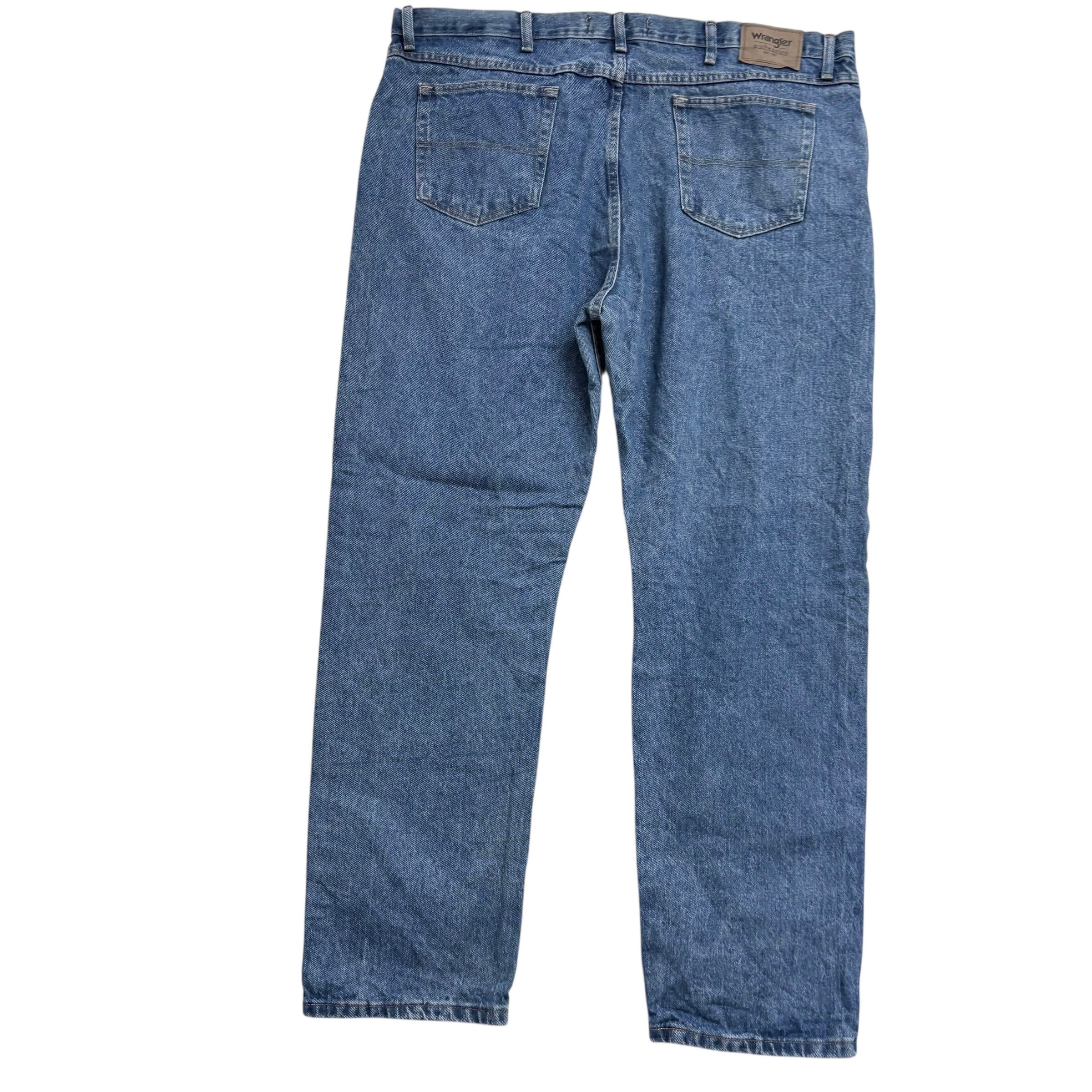Wrangler Jeans W44 L32 Mens Mid Blue Regular Straight Fit Denim