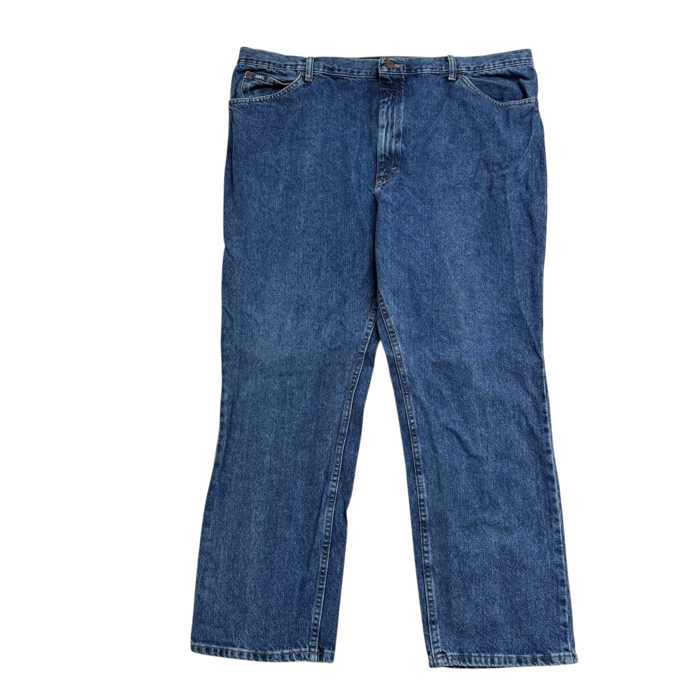 Lee Jeans W42 L30 Mens Regular Straight Fit Mid Blue Vintage Denim 90s (E)
