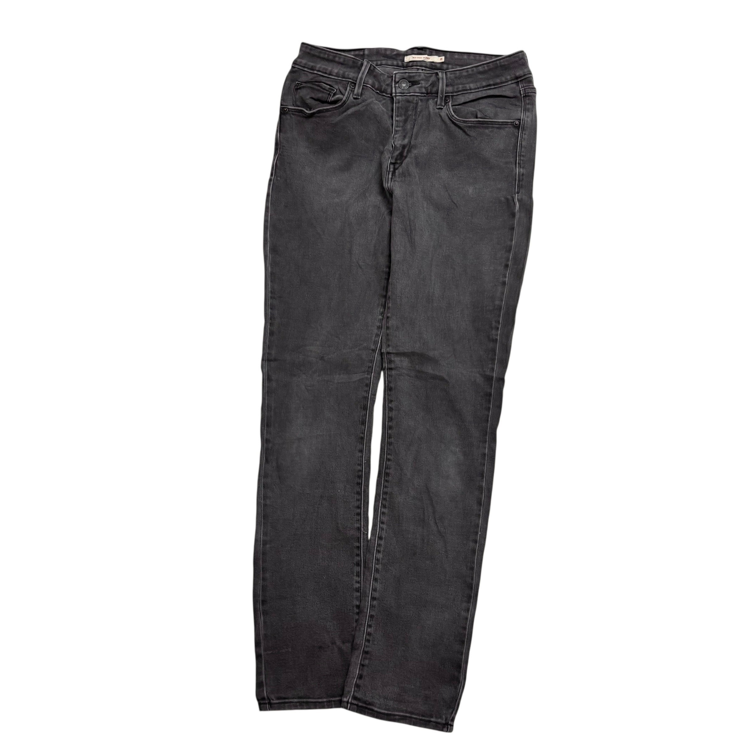 Levis Jeans W29 L30 Womens Mid Rise Skinny Fit Black Stretch Denim