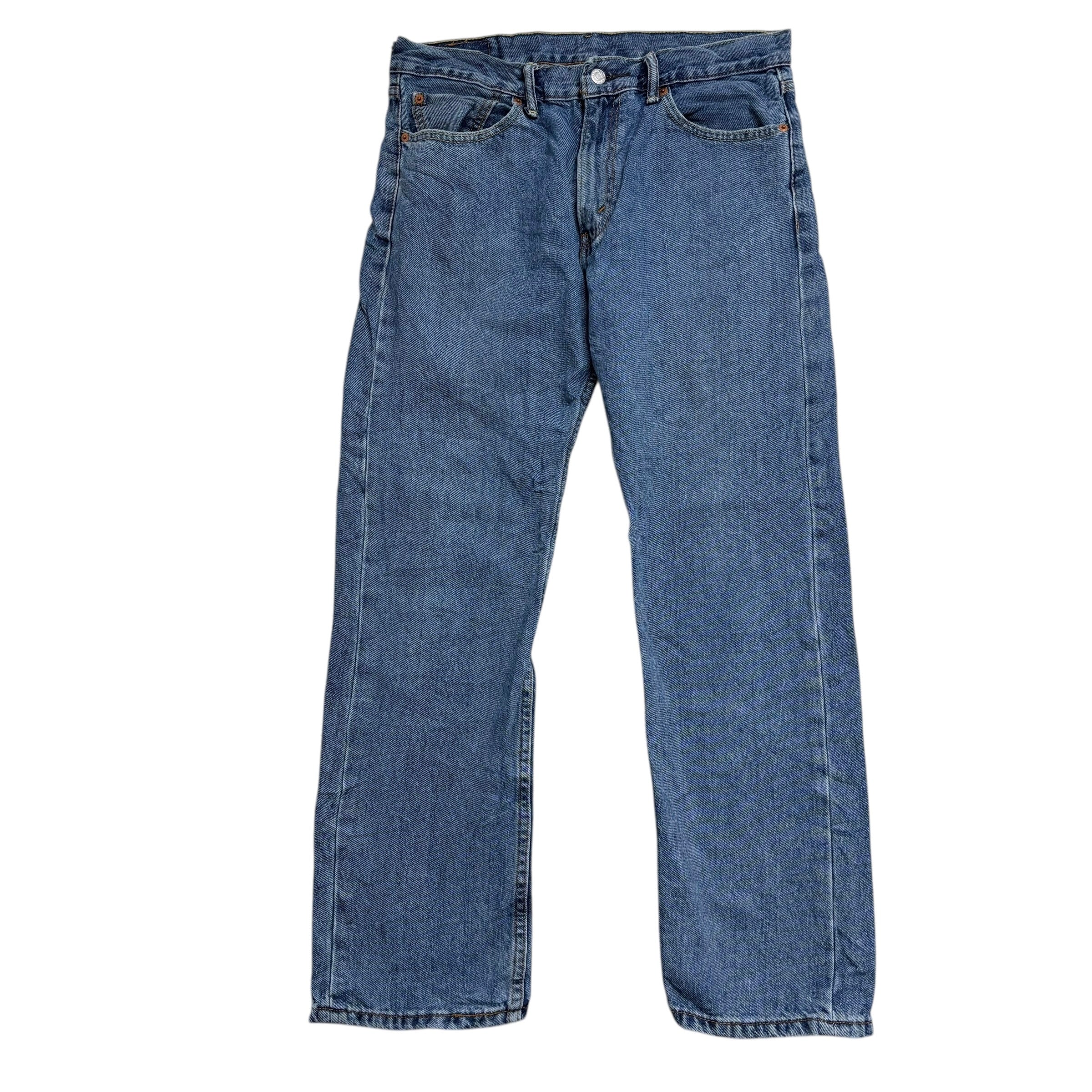 Levis 505 Jeans W33 L30 Mens Mid Blue Regular Straight Fit Denim (E)