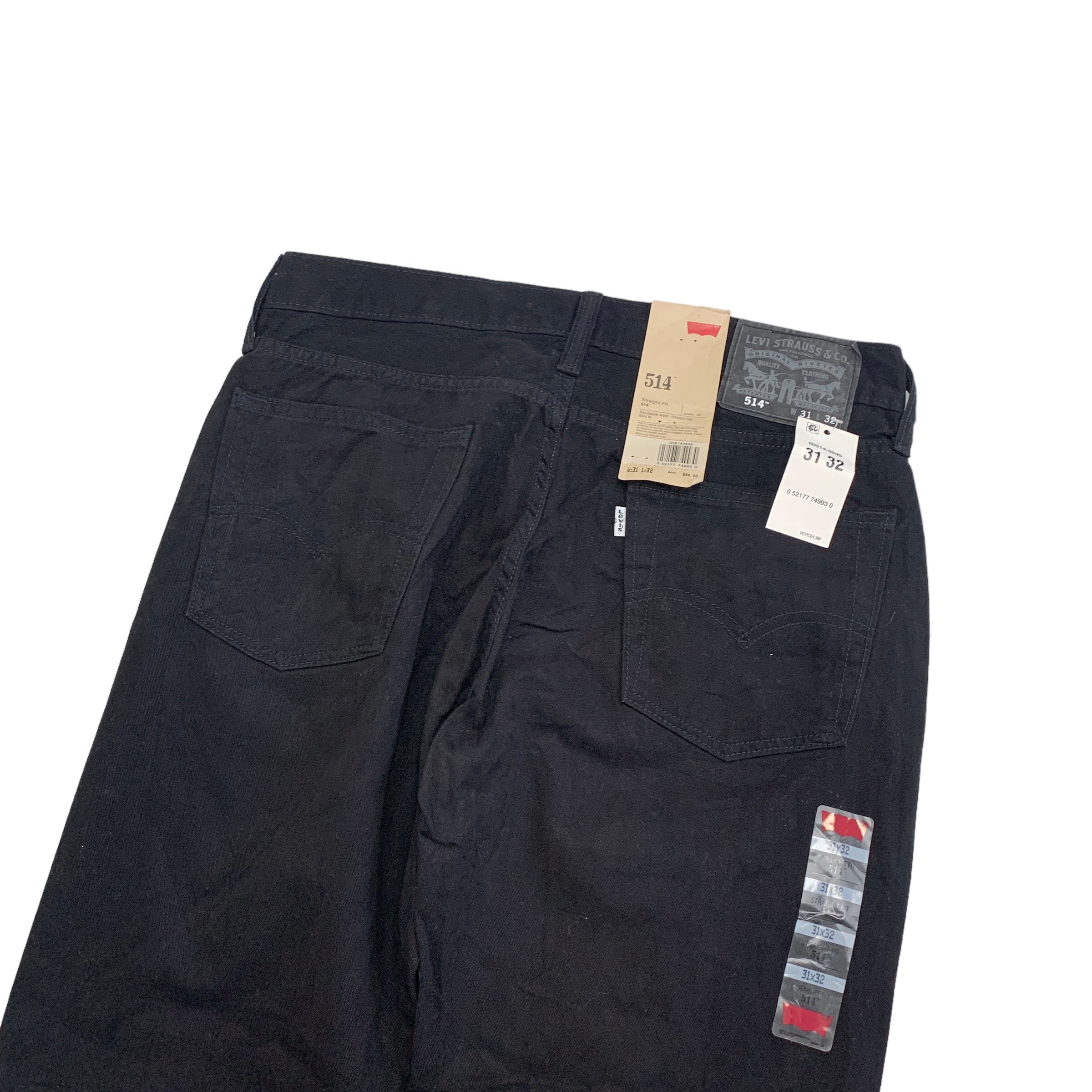 Levis 514 Trousers W31 L30 Mens Black Regular Straight Fit Pants New