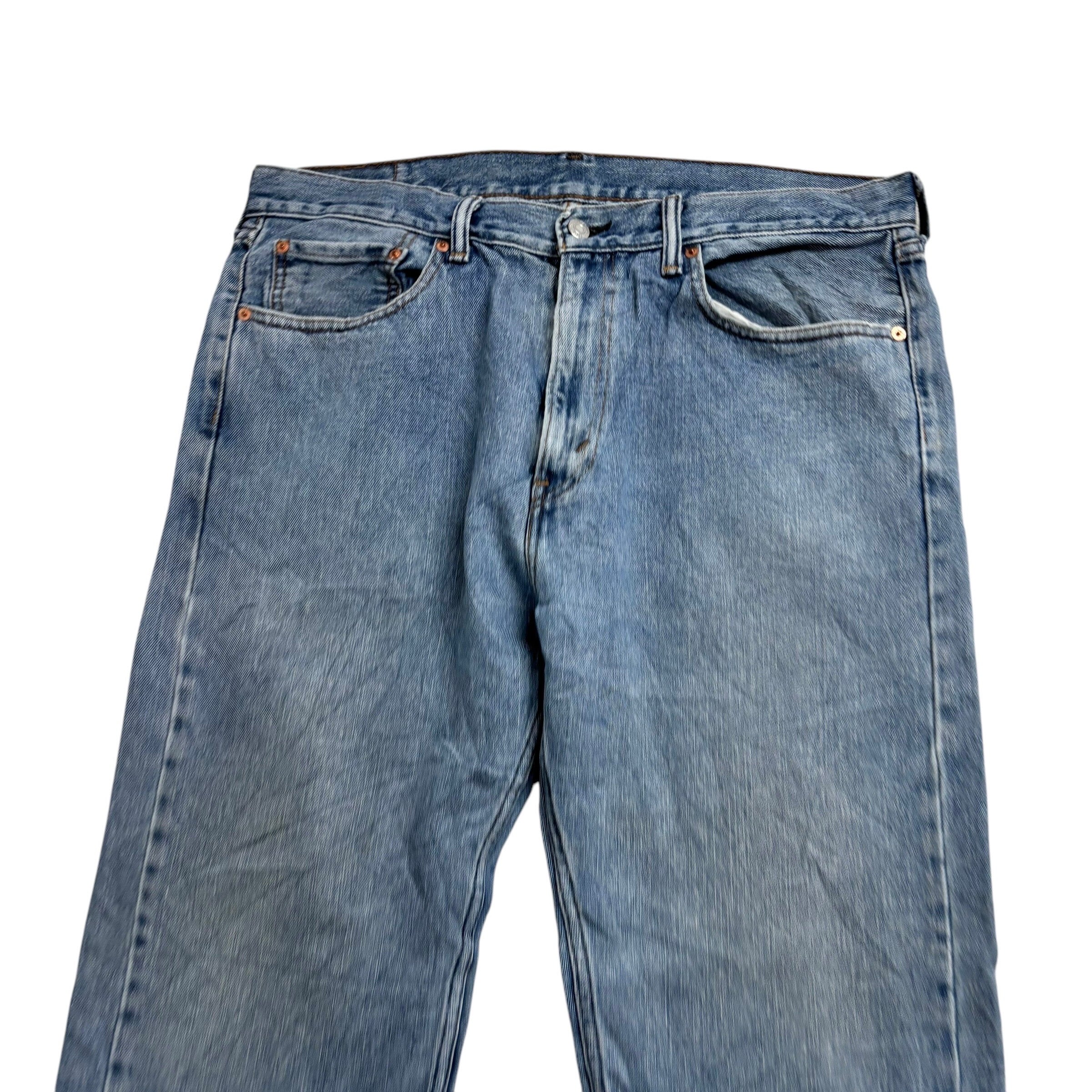 Levis 505 Jeans W36 L32 Mens Light Blue Regular Straight Fit Vintage Denim (F)