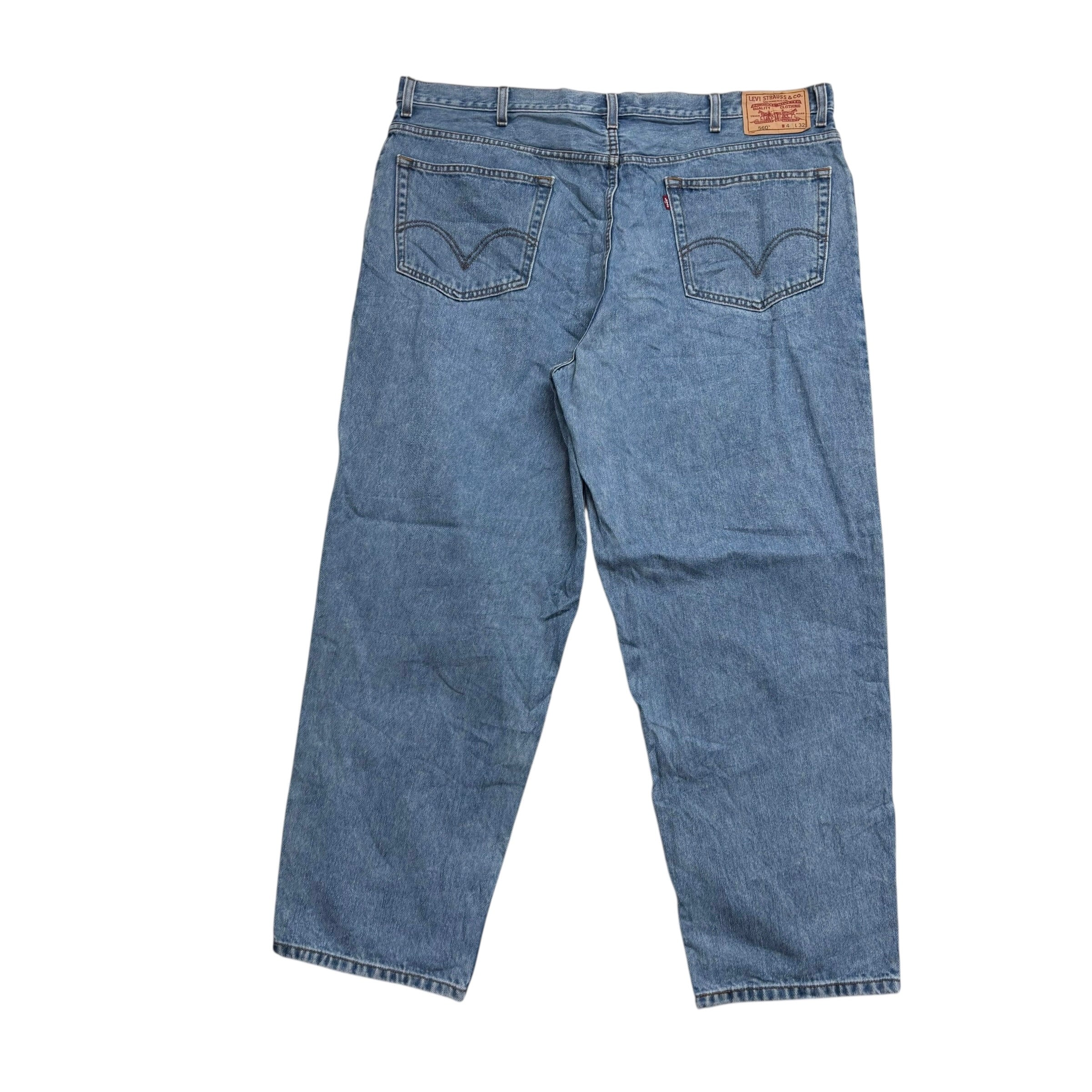 Levis 560 Jeans W42 L30 Mens Light Blue Baggy Relaxed Comfort Vintage Denim (E)