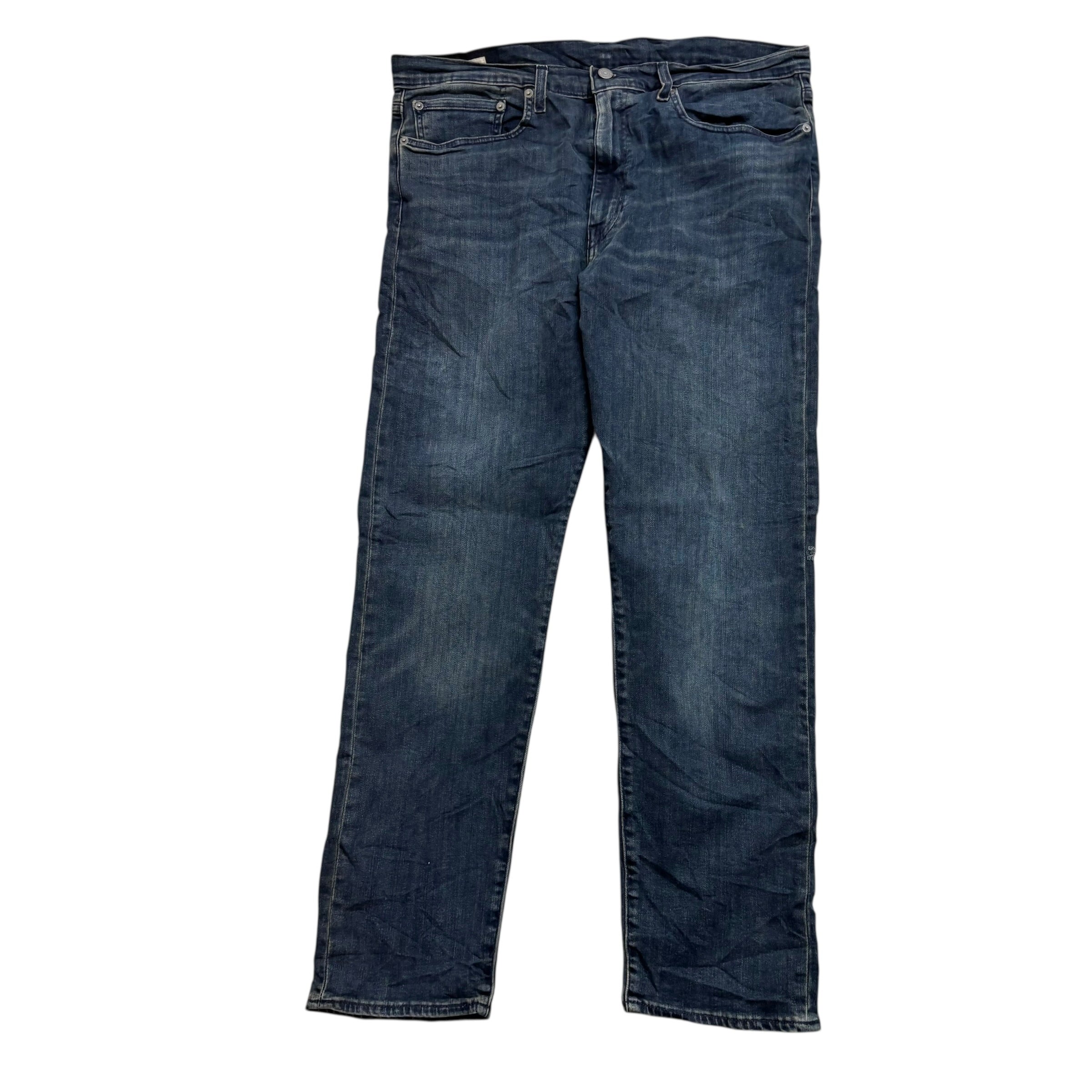 Levis 502 Jeans W36 L30 Mens Navy Blue Regular Tapered Fit Stretch Denim (F)