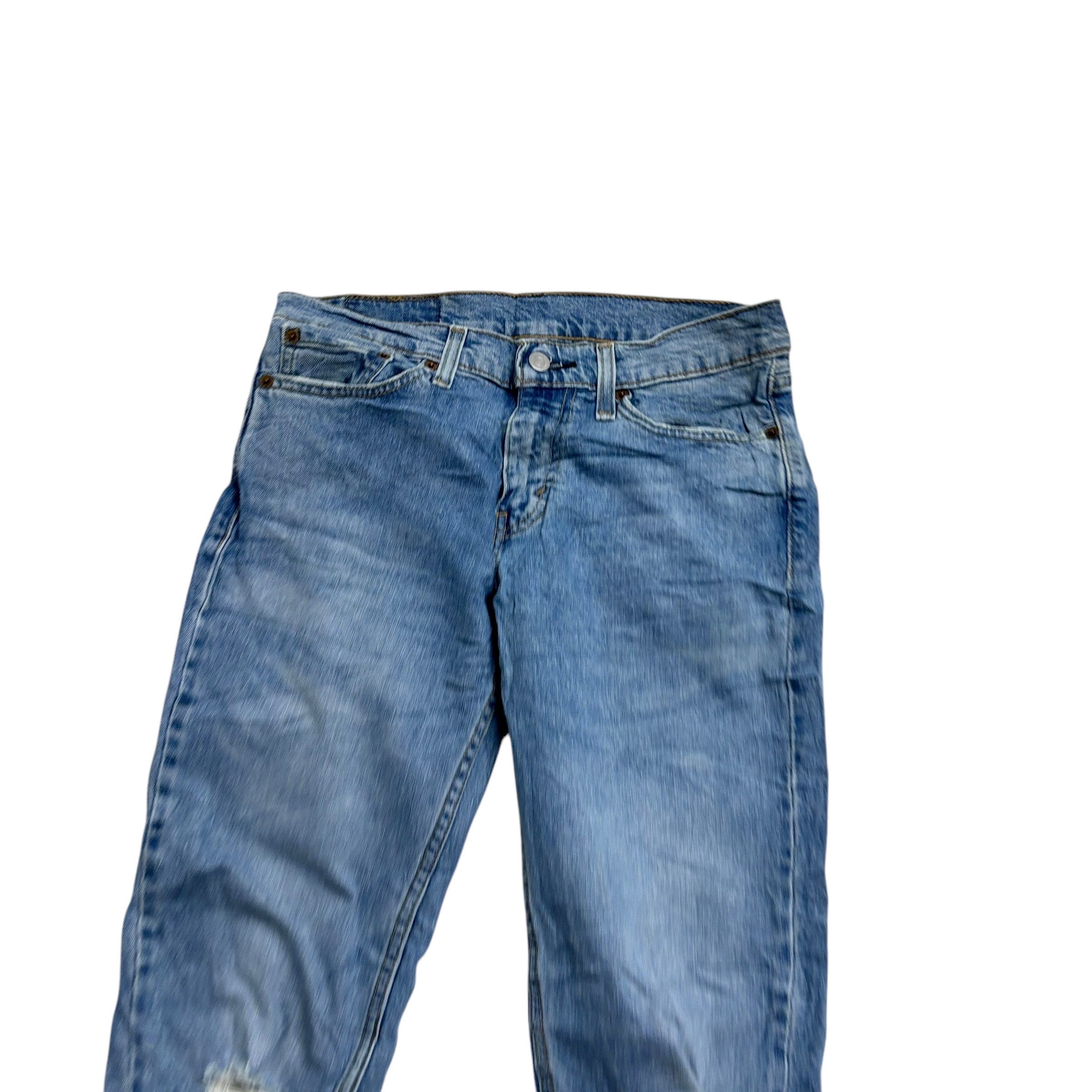 Levis 511 Jeans W29 L32 Mens Light Blue Slim Fit Stretch Distressed Denim