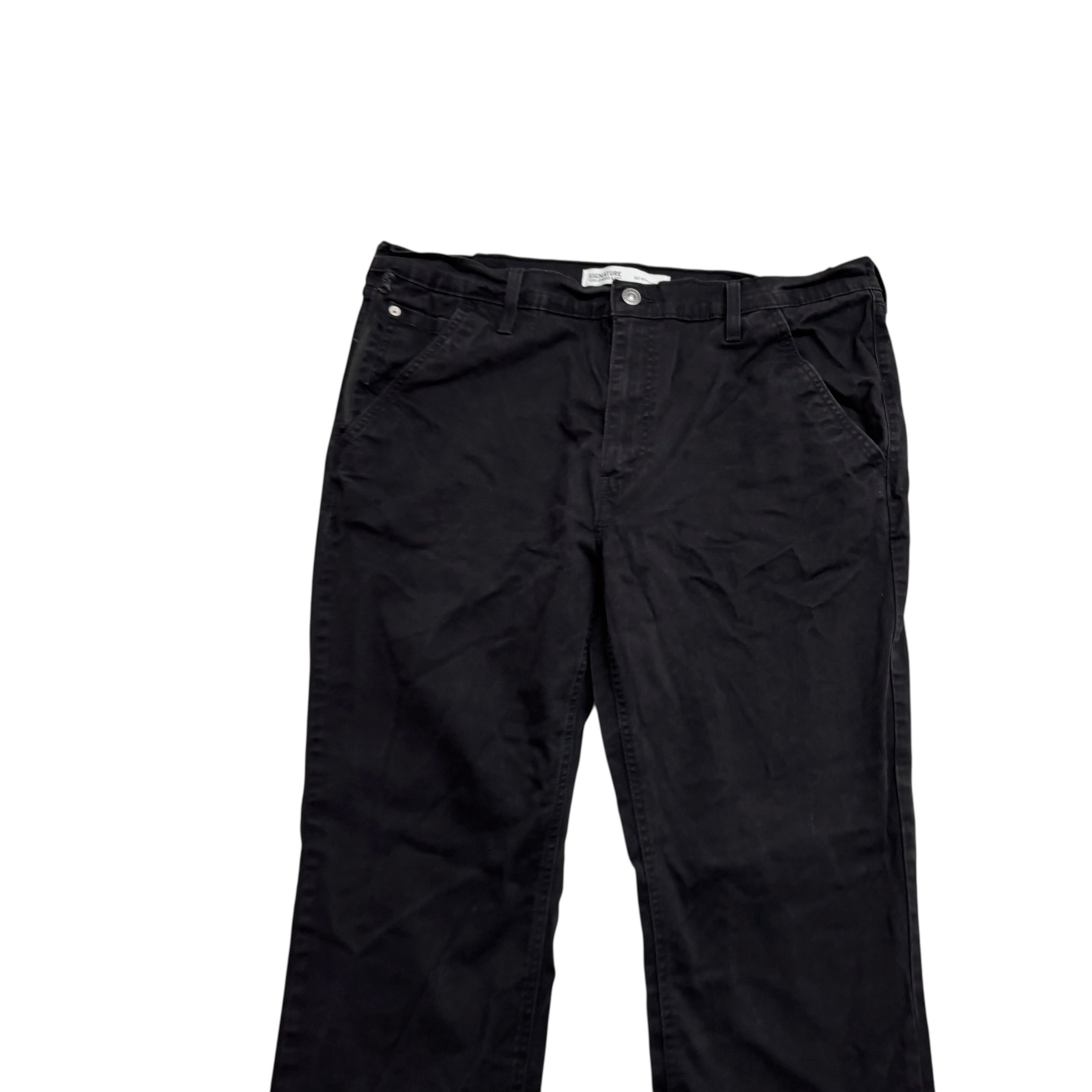 Levis Signature Trousers W40 L29 Mens Black Athletic Fit Stretch Pants (E)