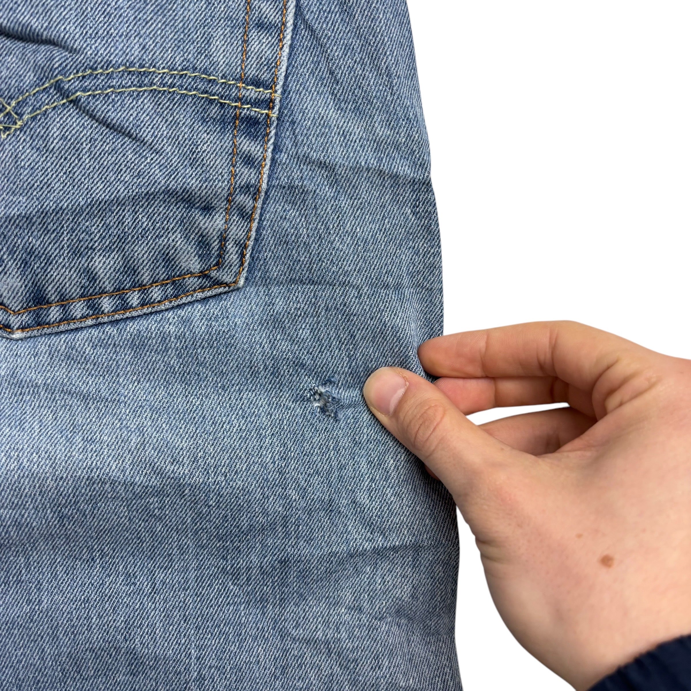 Levis 505 Jeans W38 L34 Mens Light Blue Regular Straight Fit Denim (F)