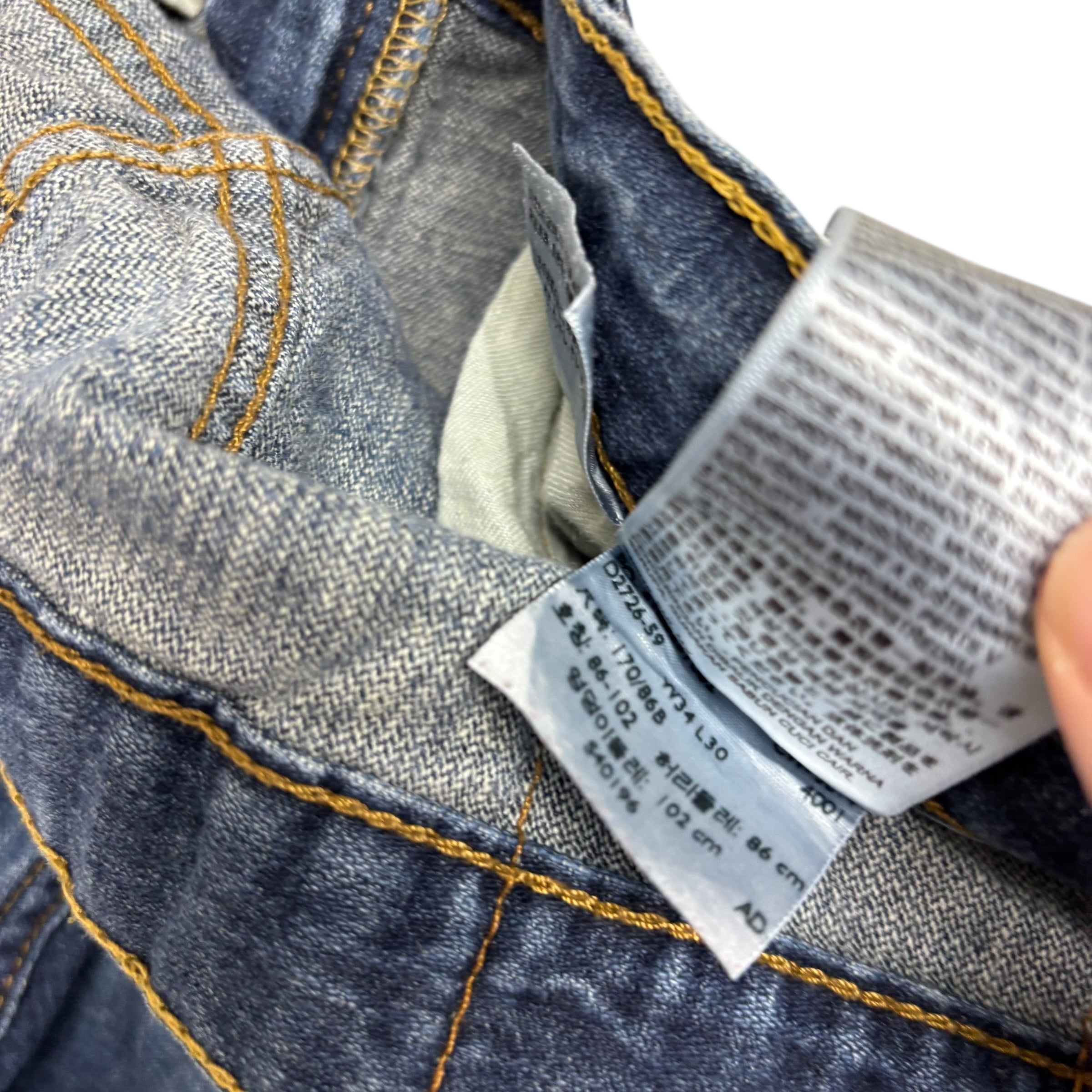 Levis 514 Jeans W34 L30 Mens Mid Blue Regular Straight Fit Denim (E)