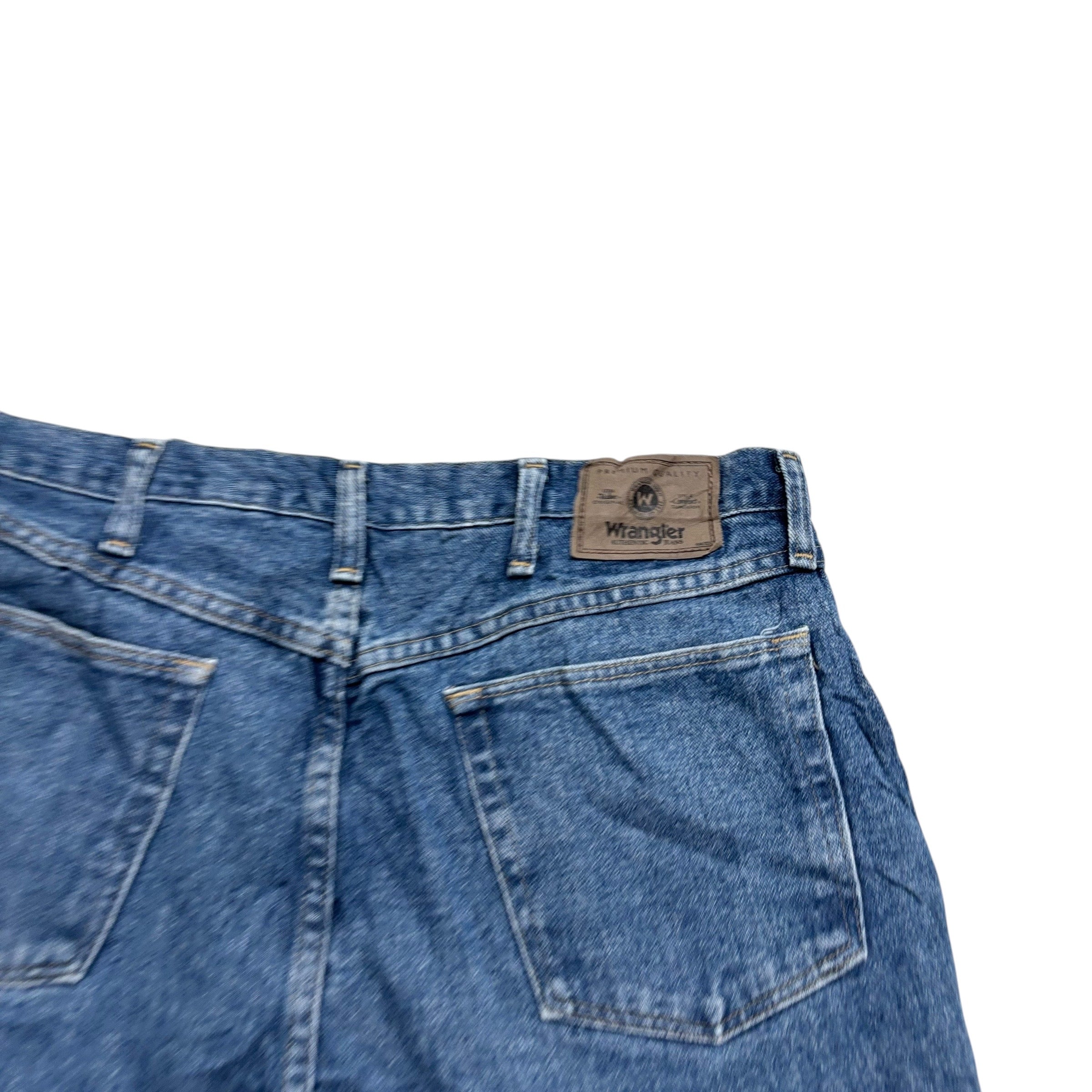 Wrangler Baggy Jorts W36 Mens Denim Shorts Mid Blue Relaxed Fit (E)
