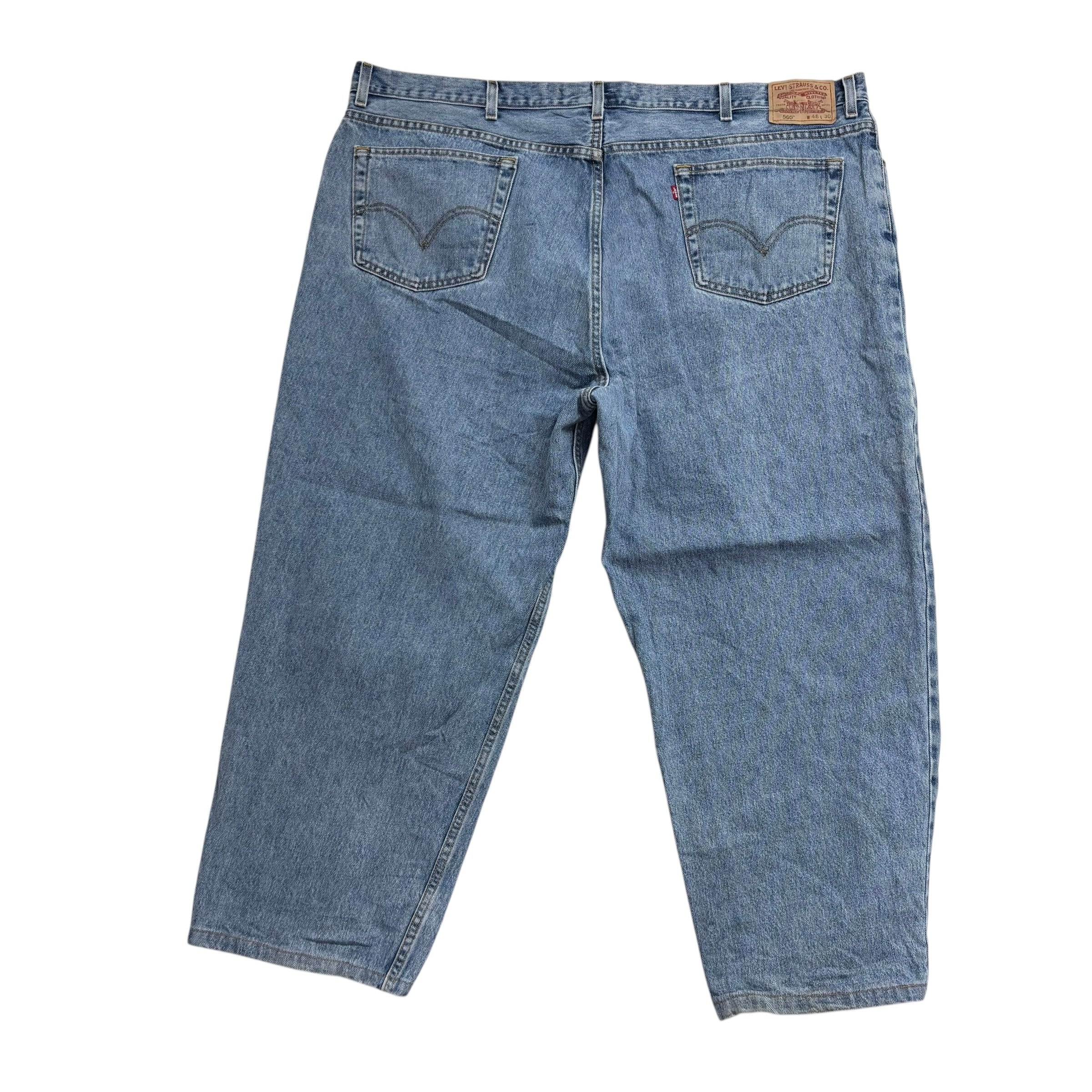 Levis 560 Jeans W48 L28 Mens Light Blue Baggy Relaxed Comfort Fit Vintage Denim