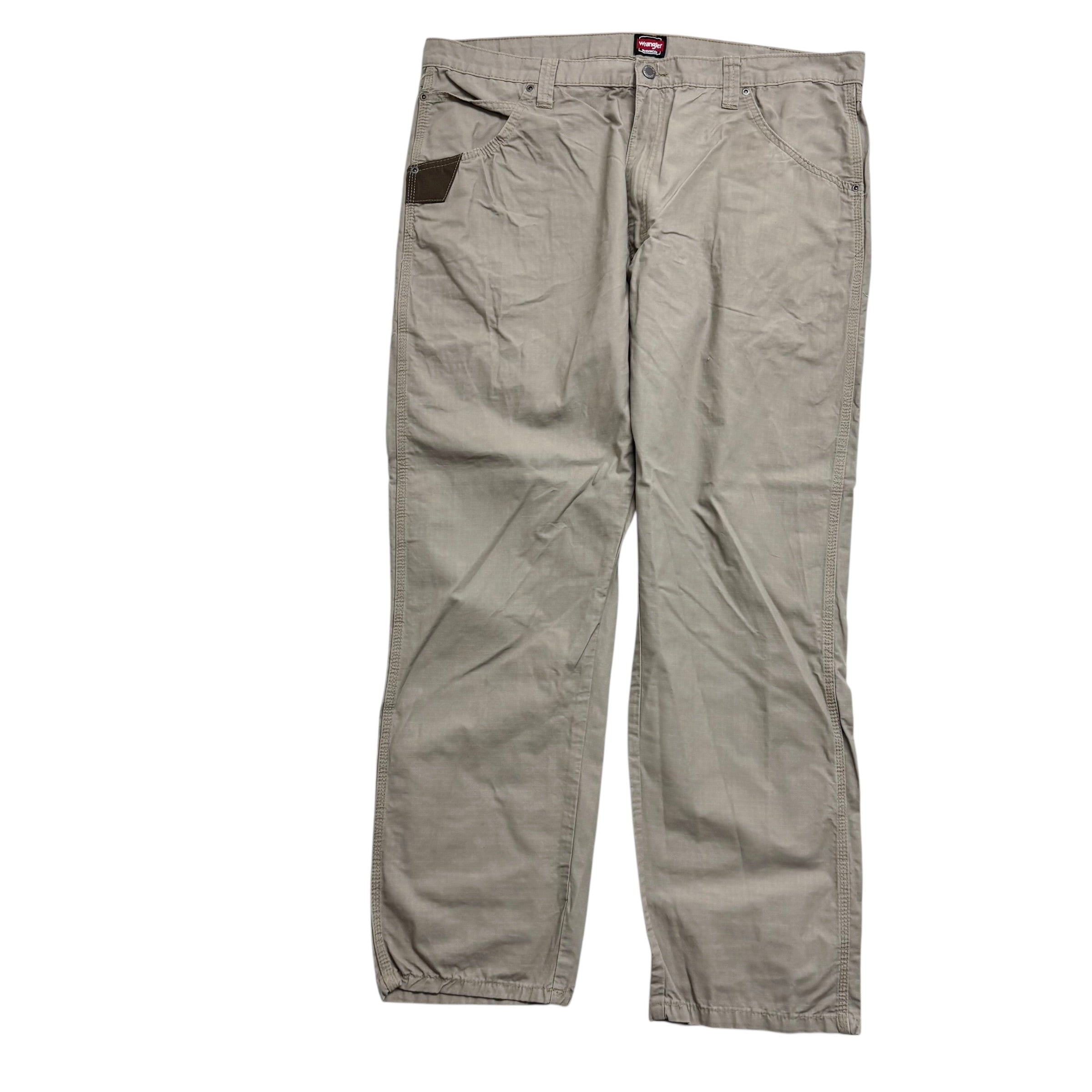 Wrangler Trousers W40 L32 Mens Grey Relaxed Straight Fit Pants