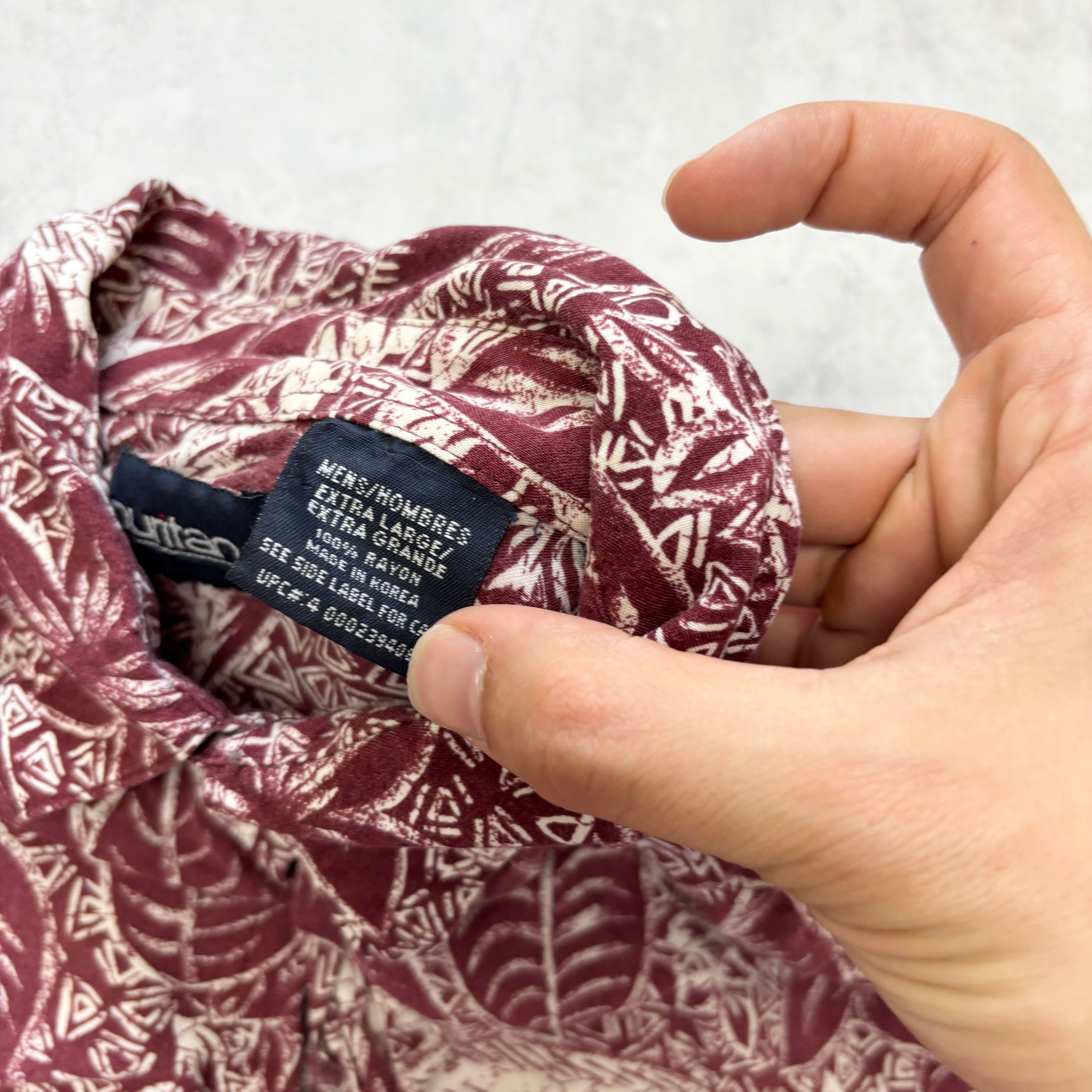 Vintage Hawaiian Shirt Mens Large Red Floral Aloha Short Sleeve Rayon (E)