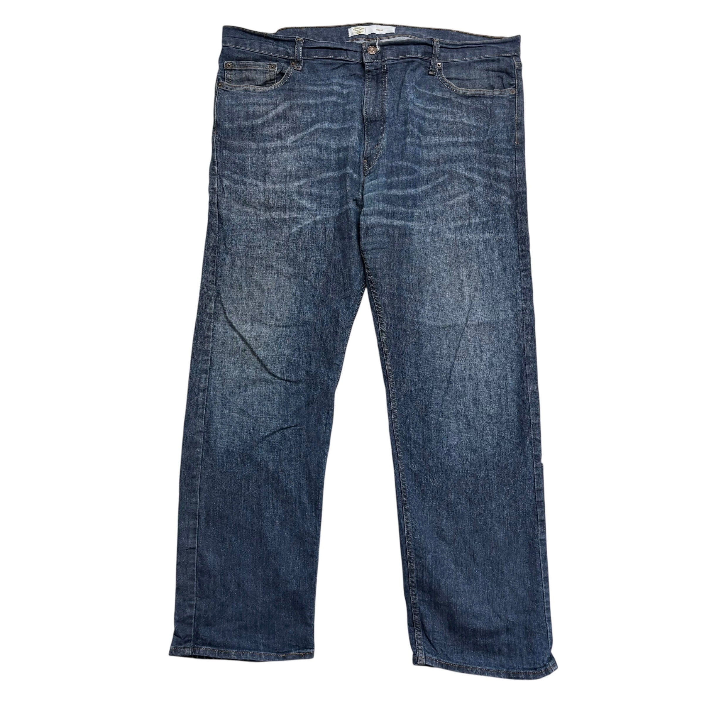 Levis Signature Jeans W44 L31 Mens Dark Blue Regular Straight Stretch Denim