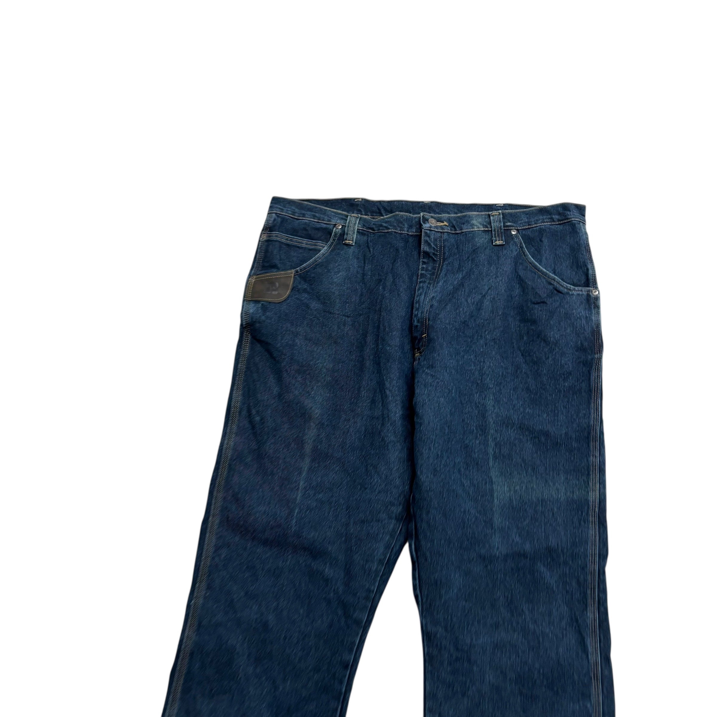 Wrangler Jeans W42 L28 Mens Dark Blue Relaxed Straight Fit Stretch Denim