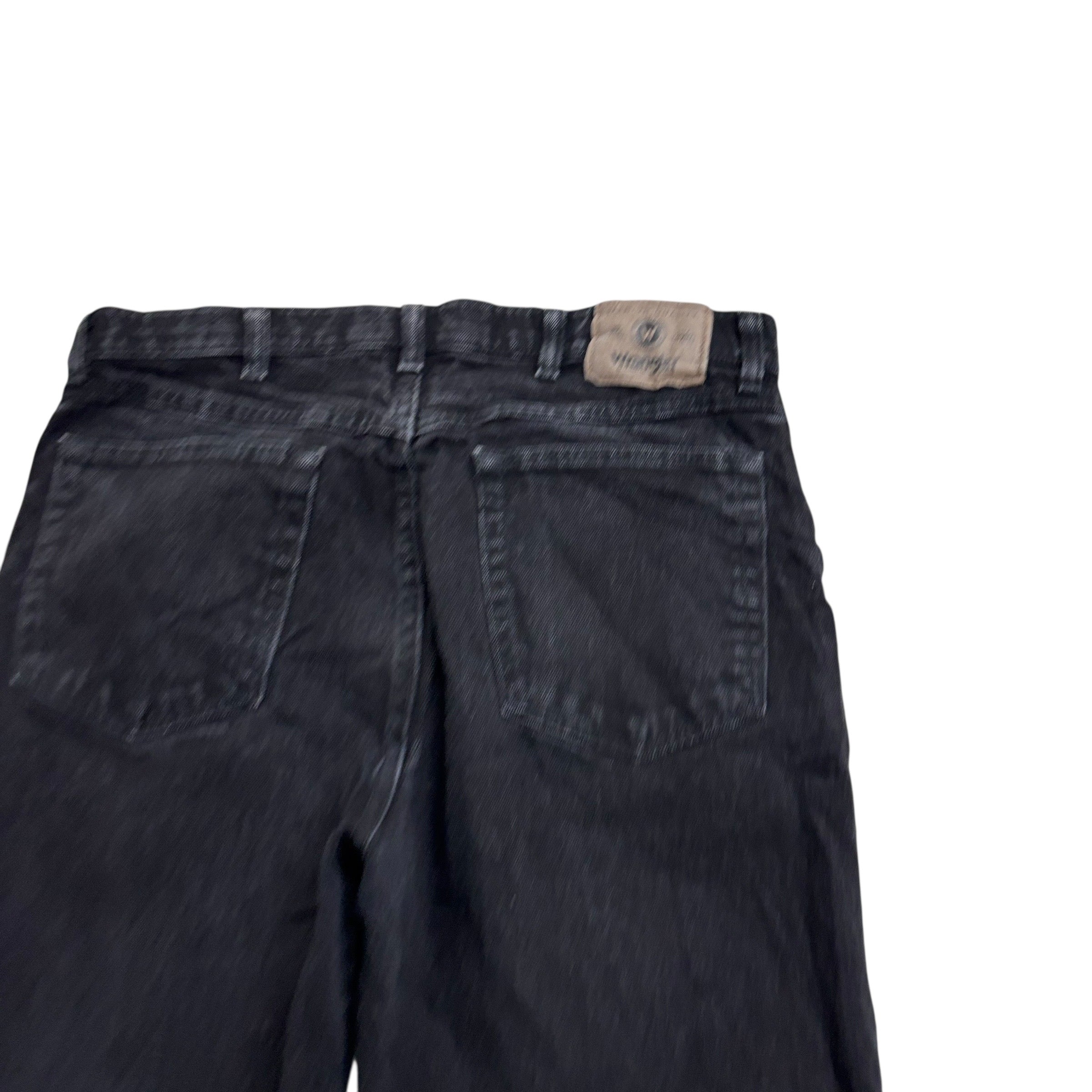 Wrangler Jeans W33 L30 Mens Black Regular Straight Fit Stretch Denim (E)