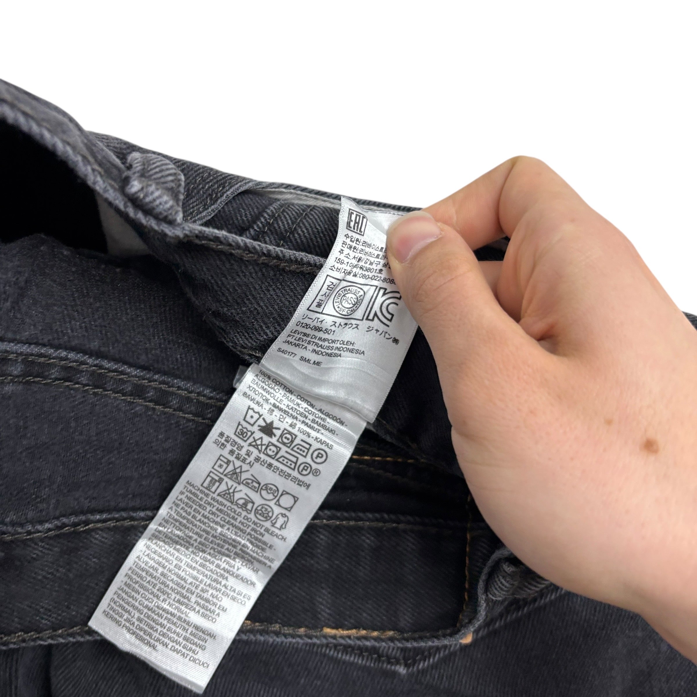 Levis 505 Jeans W34 L32 Mens Black Regular Straight Fit Denim