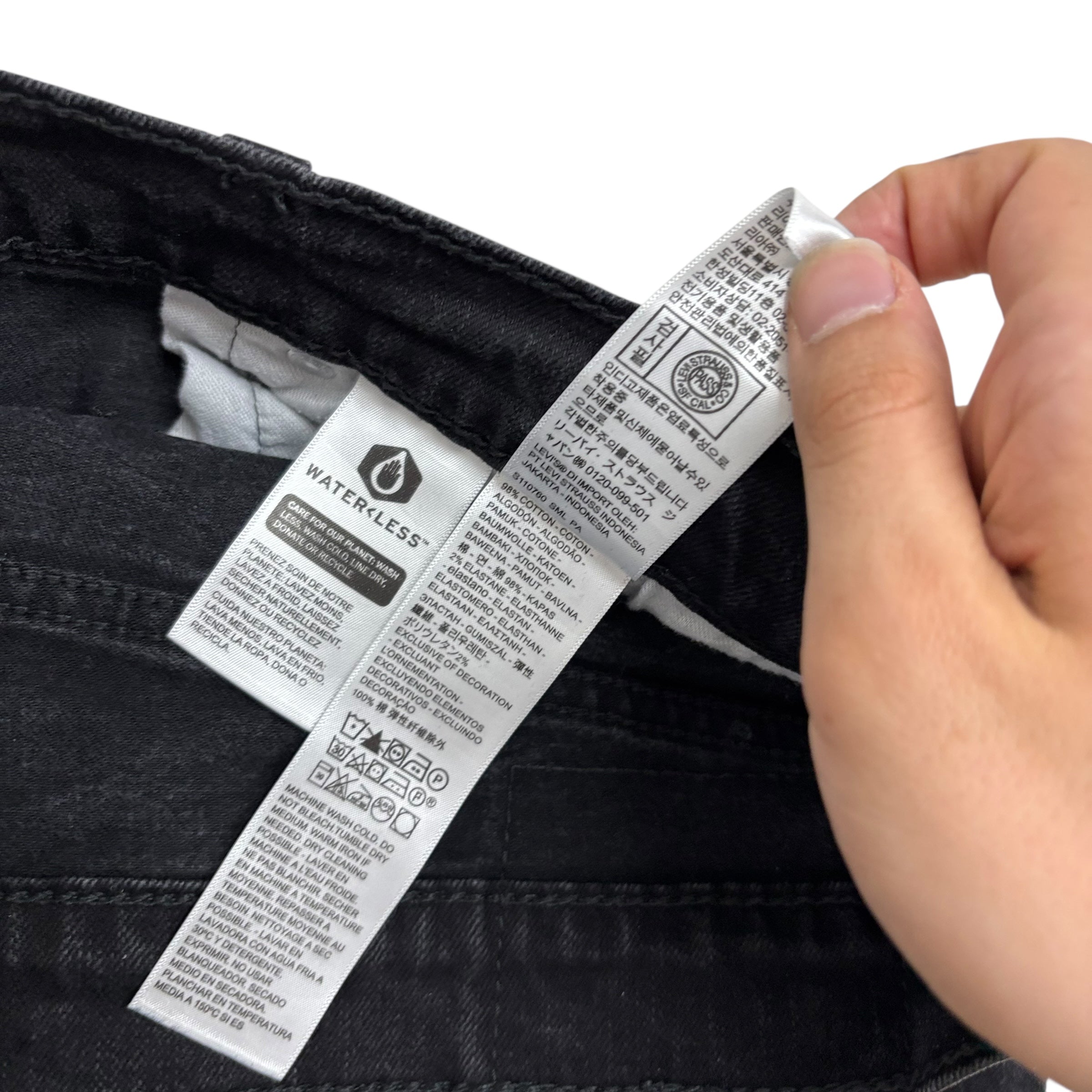 Levis 505 Jeans W36 L30 Mens Black Regular Straight Fit Stretch Denim (E)