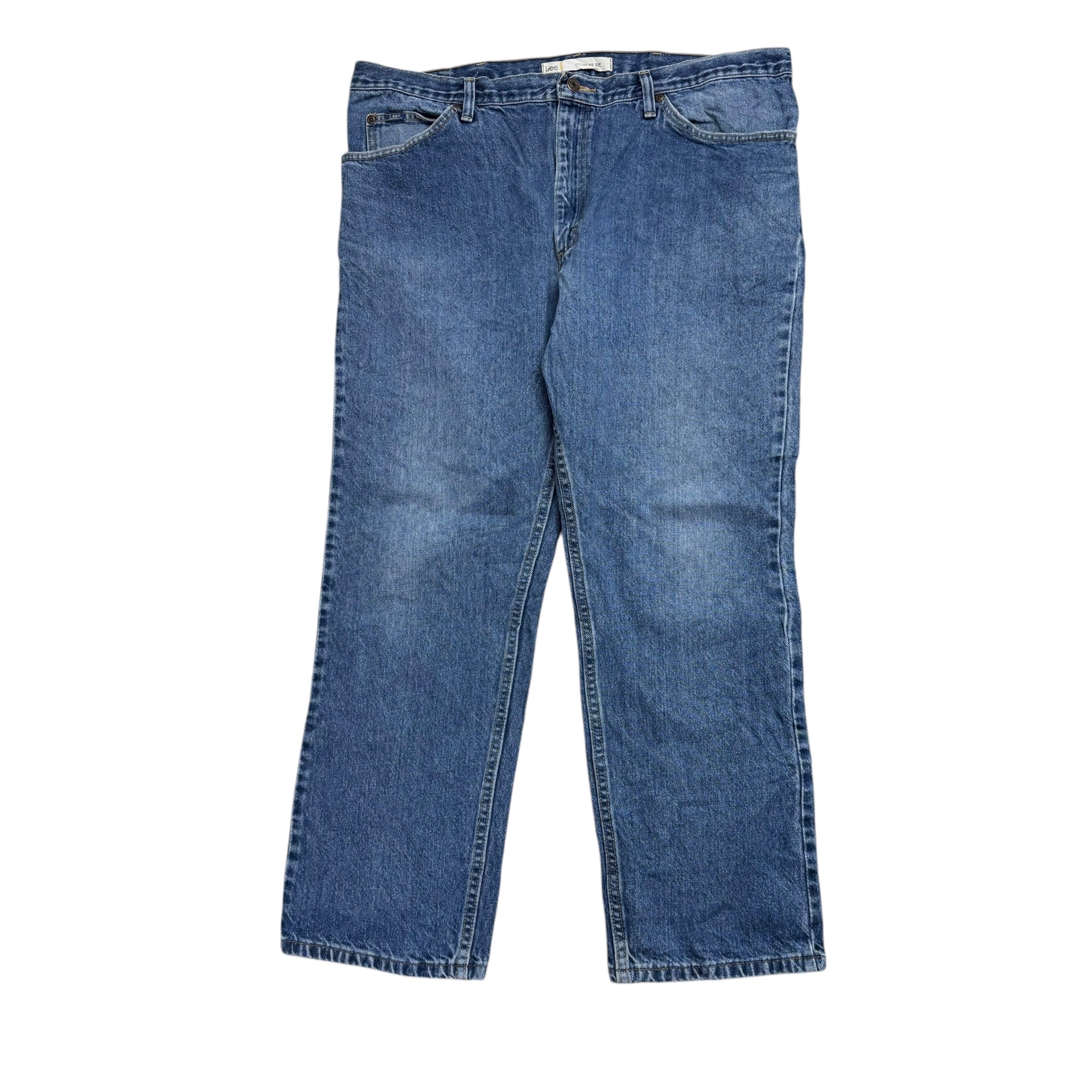 Lee Jeans W42 L30 Mens Mid Blue Regular Straight Fit Vintage Denim (E)