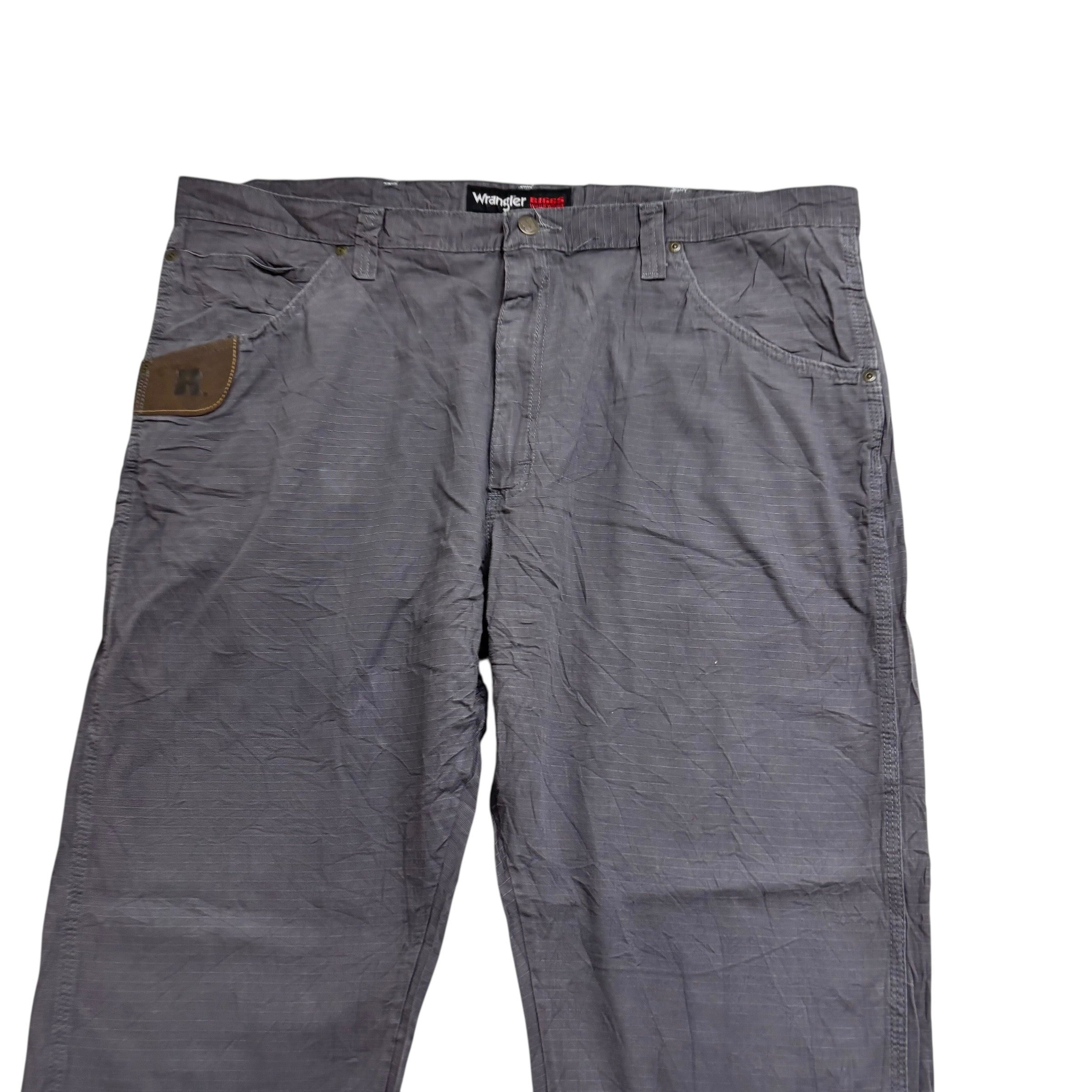 Wrangler Carpenter Pants W42 L30 Mens Grey Relaxed Straight Trousers