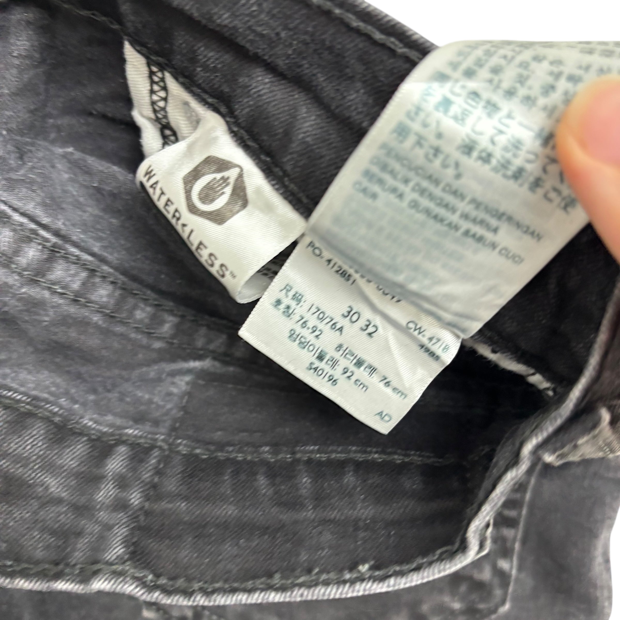 Levis 512 Jeans W30 L31 Mens Black Slim Tapered Fit Stretch Denim (E)