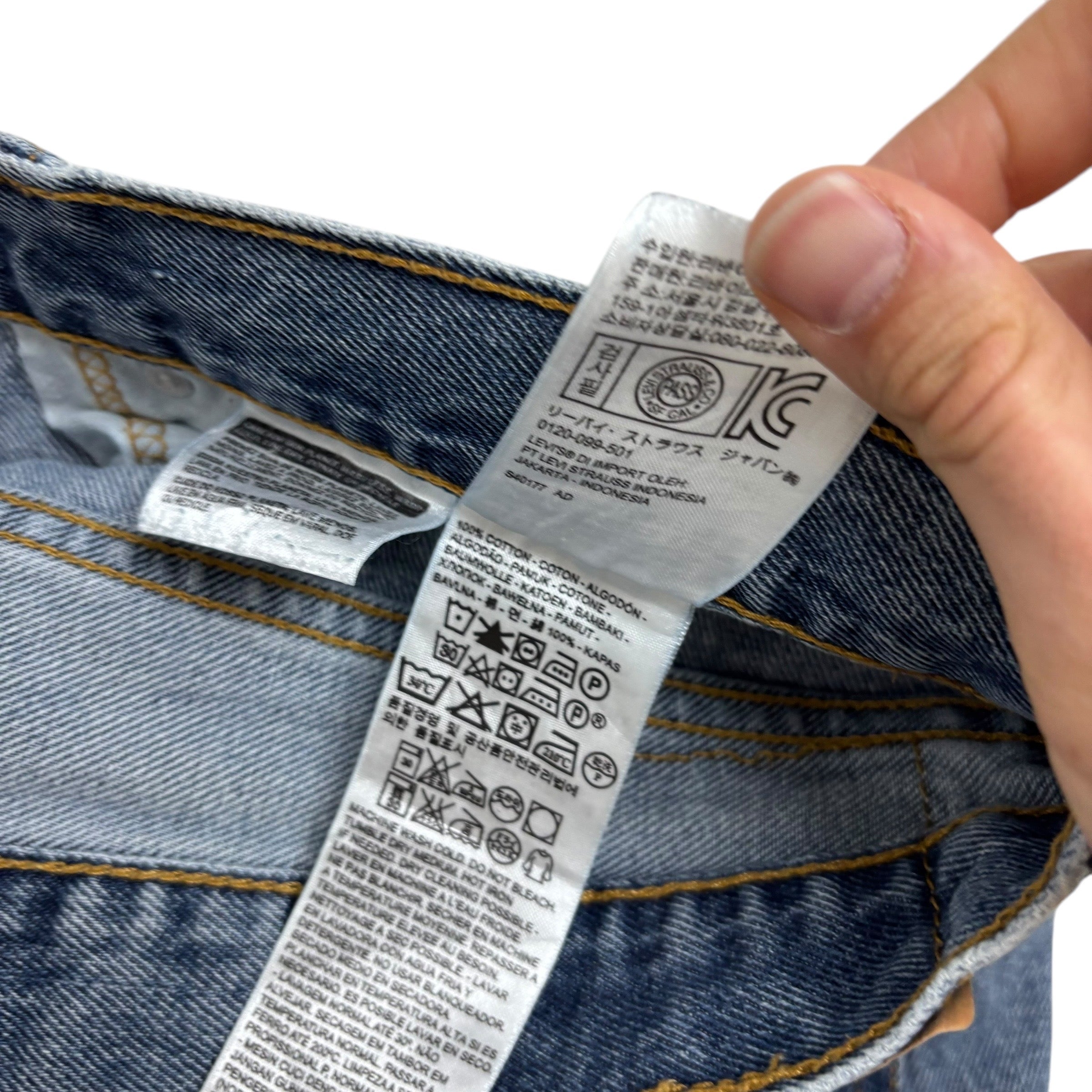 Levis 505 Jeans W36 L30 Mens Light Blue Regular Straight Fit Denim