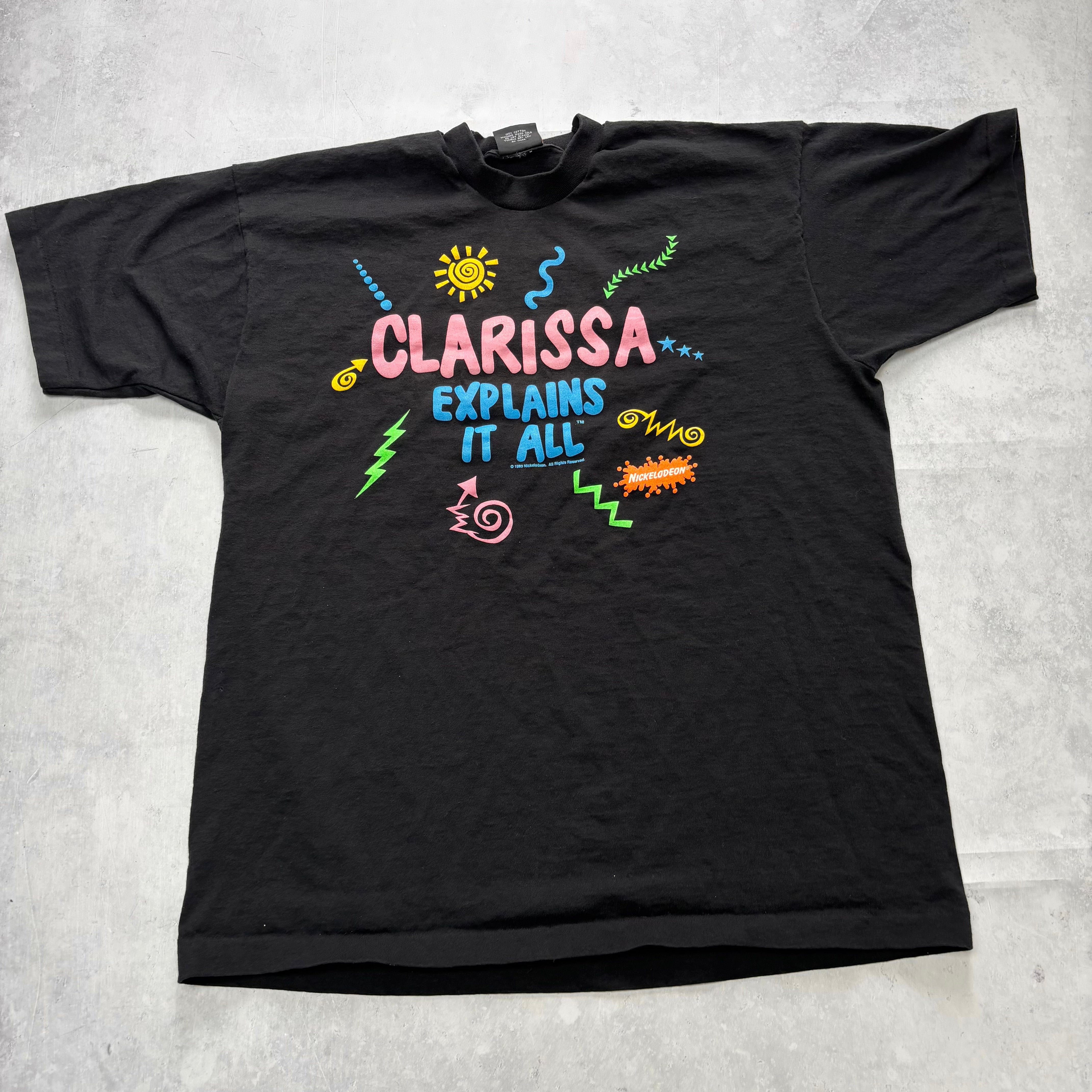 Vintage T Shirt Mens XL Black Single Stitch Clarissa Explains It All Sitcom (E)