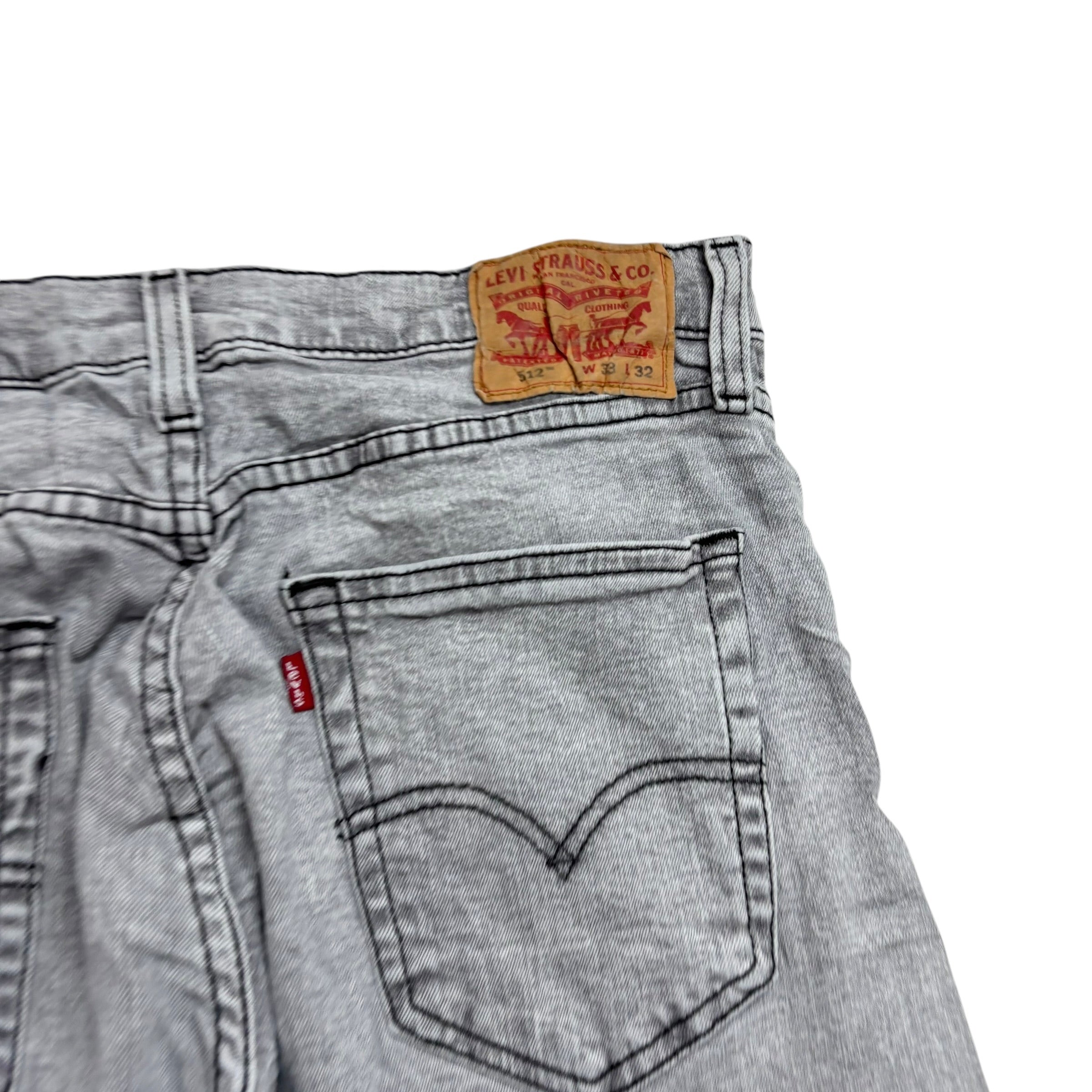 Levis 512 Jeans W32 L31 Mens Grey Slim Tapered Fit Stretch Denim (E)
