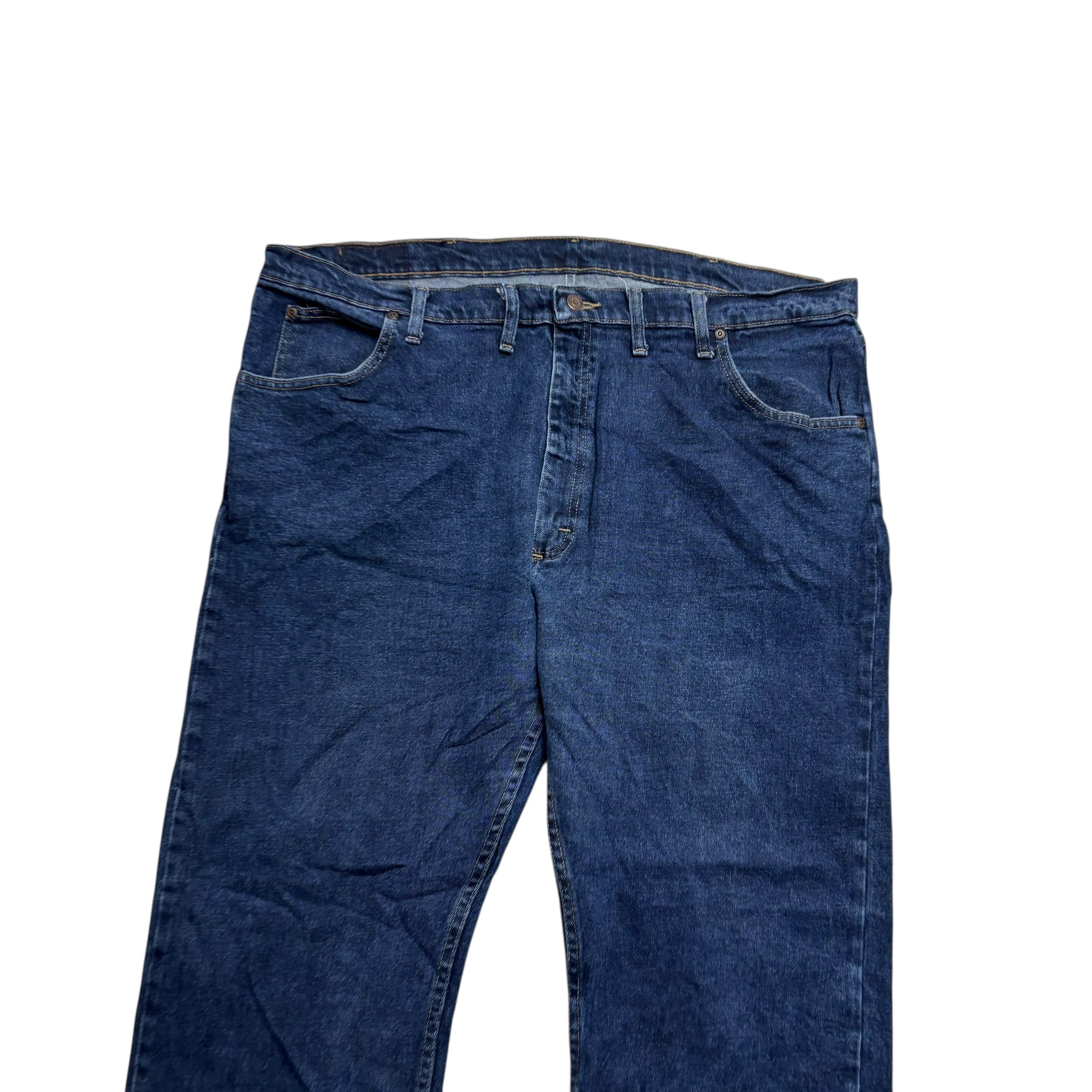 Wrangler Jeans W44 L30 Mens Dark Blue Regular Straight Fit Stretch Denim (E)