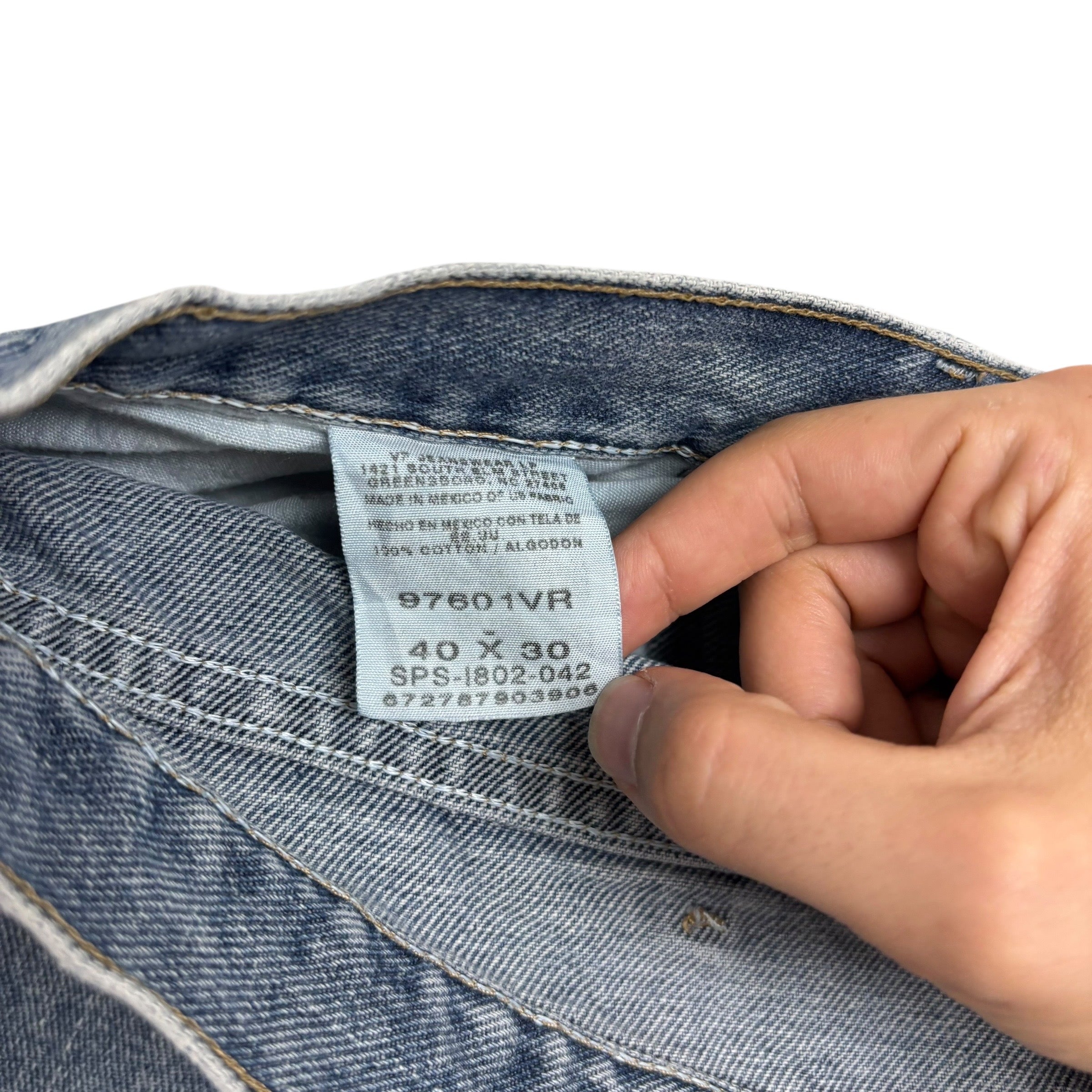 Wrangler Jeans W40 L30 Mens Mid Blue Relaxed Straight Fit Denim