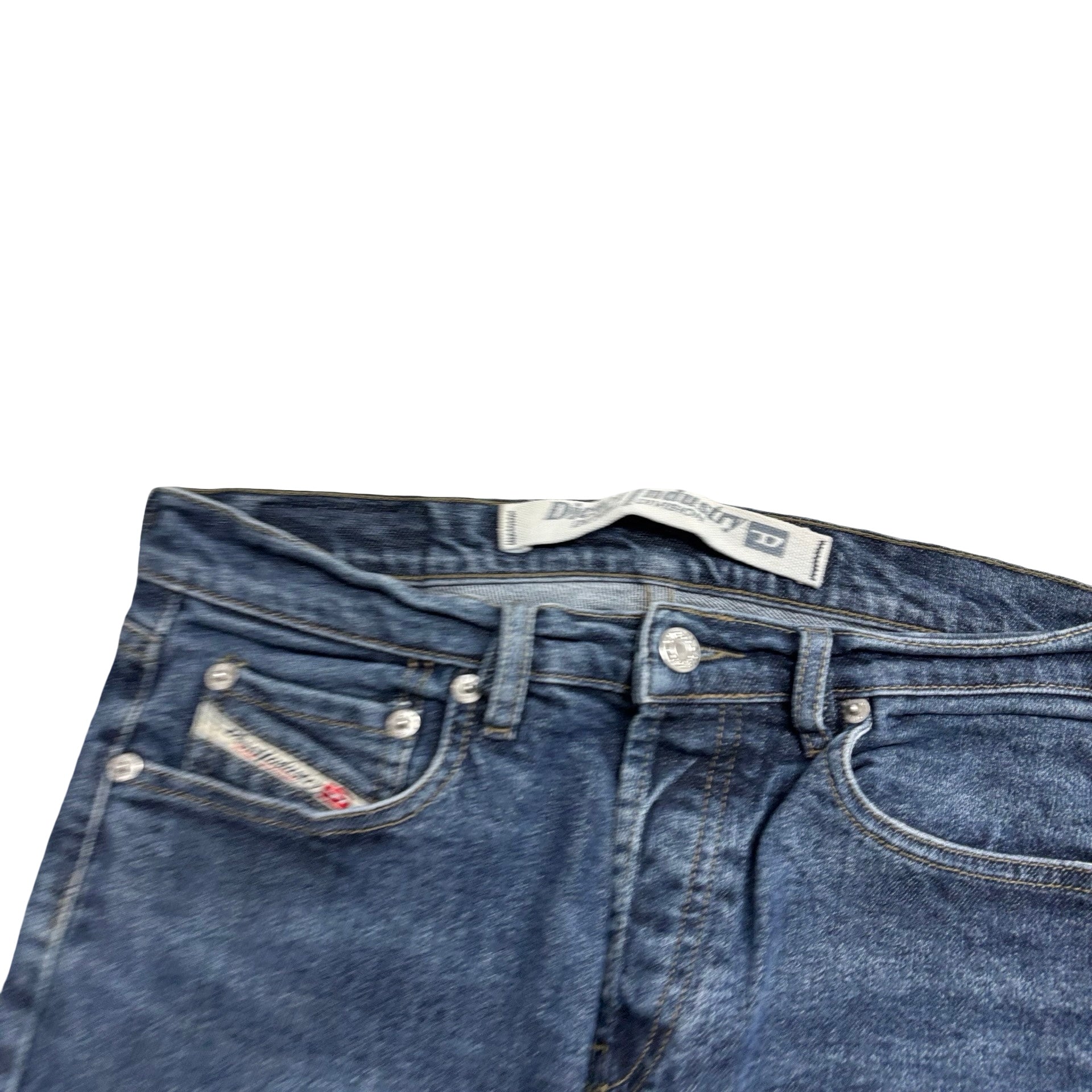 Diesel Zerox Jeans W29 L34 Mens Mid Blue Slim Straight Fit Stretch Denim