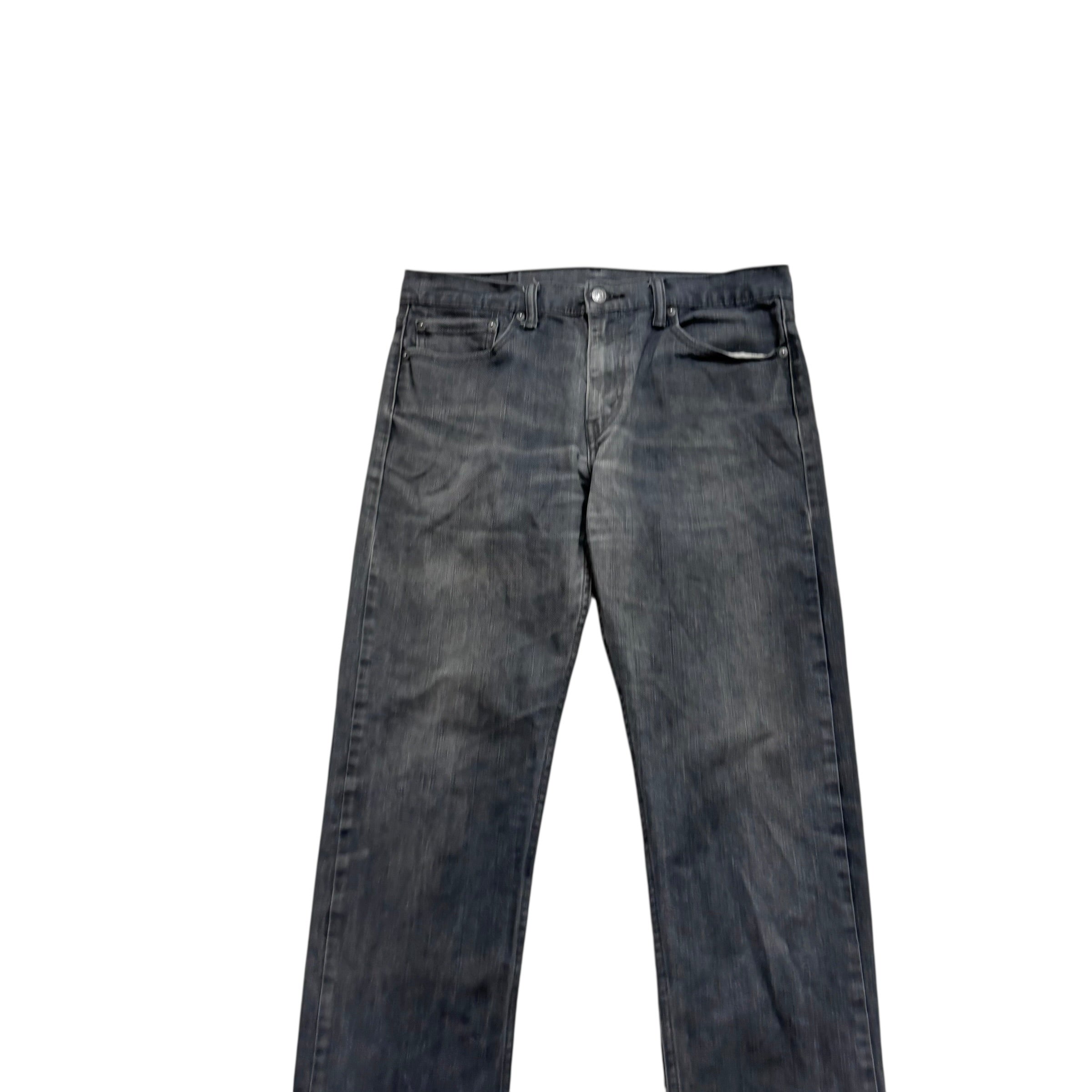 Levis 504 Jeans W34 L33 Mens Grey Regular Straight Fit Stretch Denim