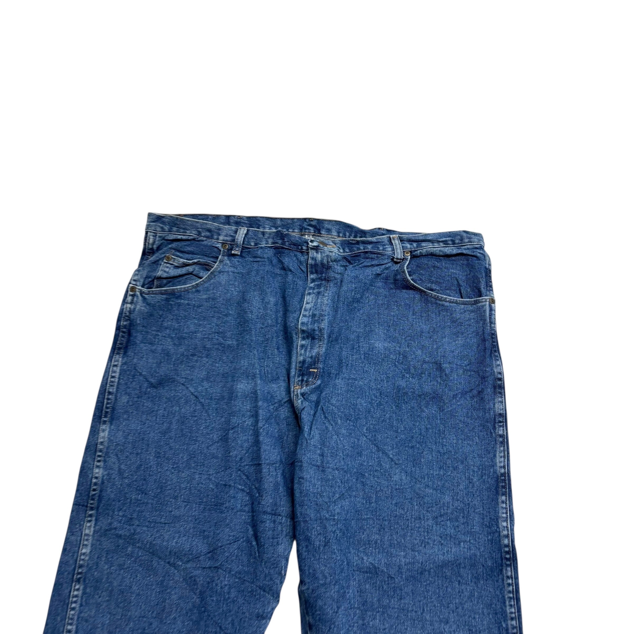 Wrangler Jeans W46 L25 Mens Mid Blue Relaxed Straight Fit Vintage Denim (E)