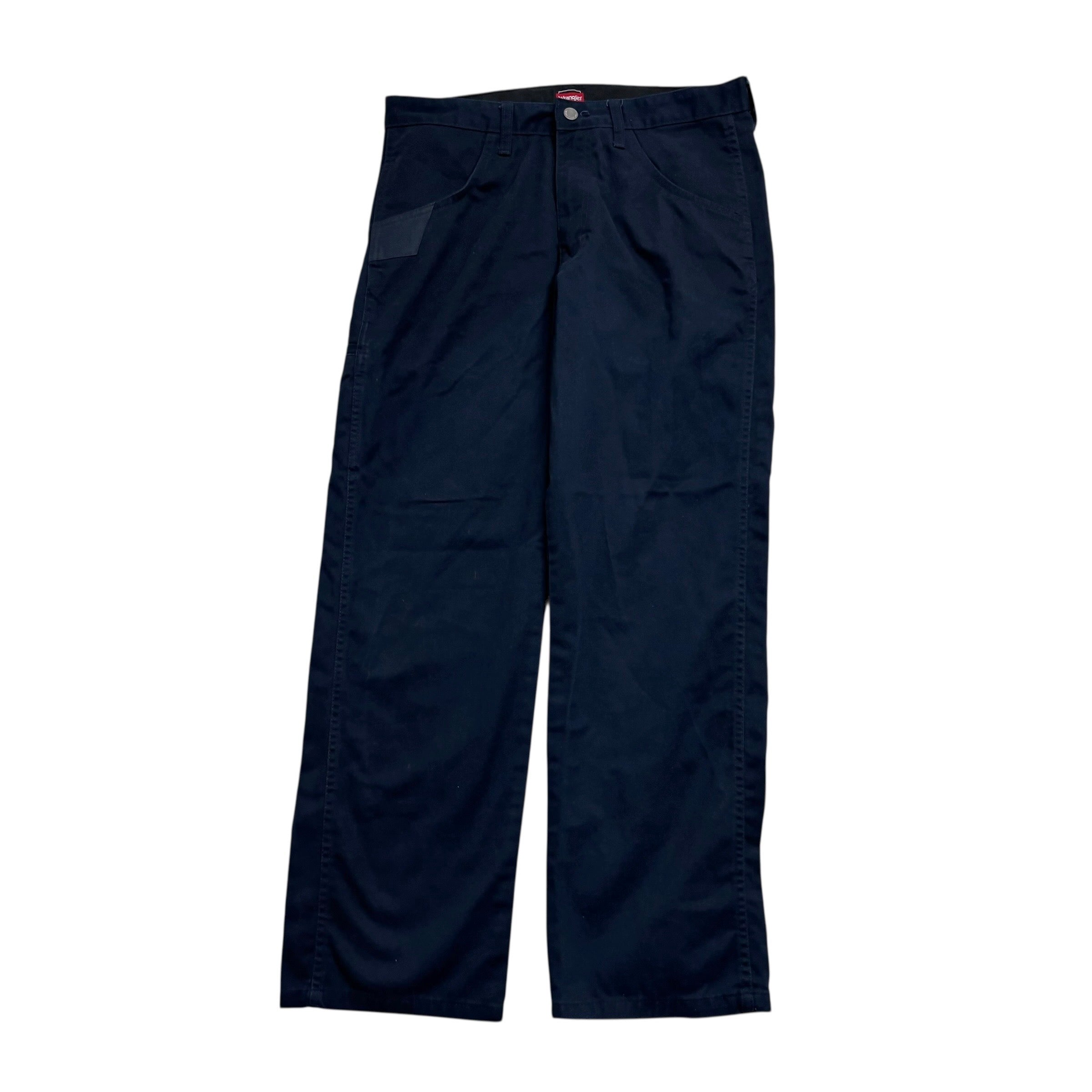 Wrangler Trousers W32 L30 Mens Navy Blue Regular Straight Fit Pants (E)