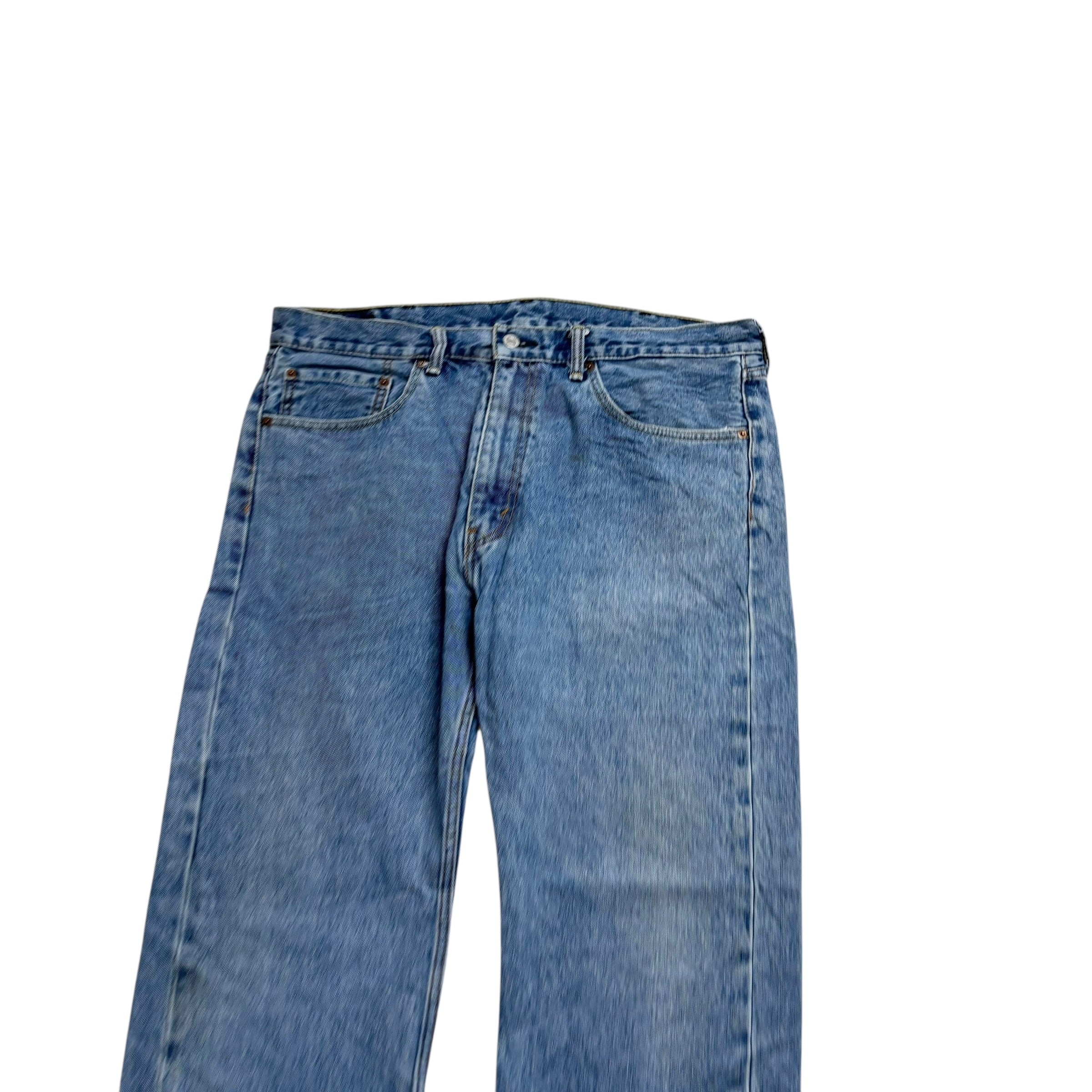 Levis 505 Jeans W38 L34 Mens Light Blue Regular Straight Fit Denim