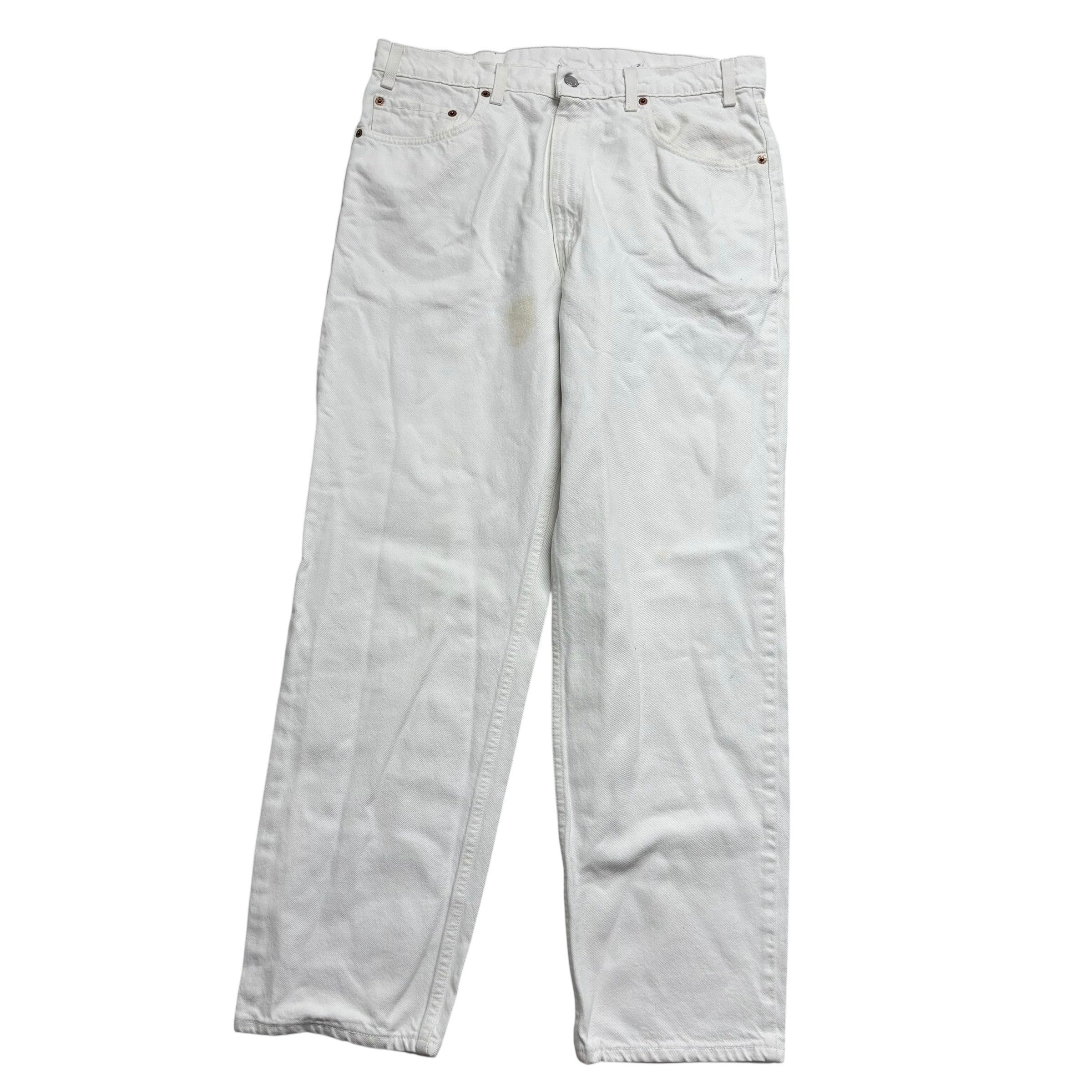 Levis 550 Jeans W35 L30 Mens White Relaxed Straight Vintage Made In USA (F)