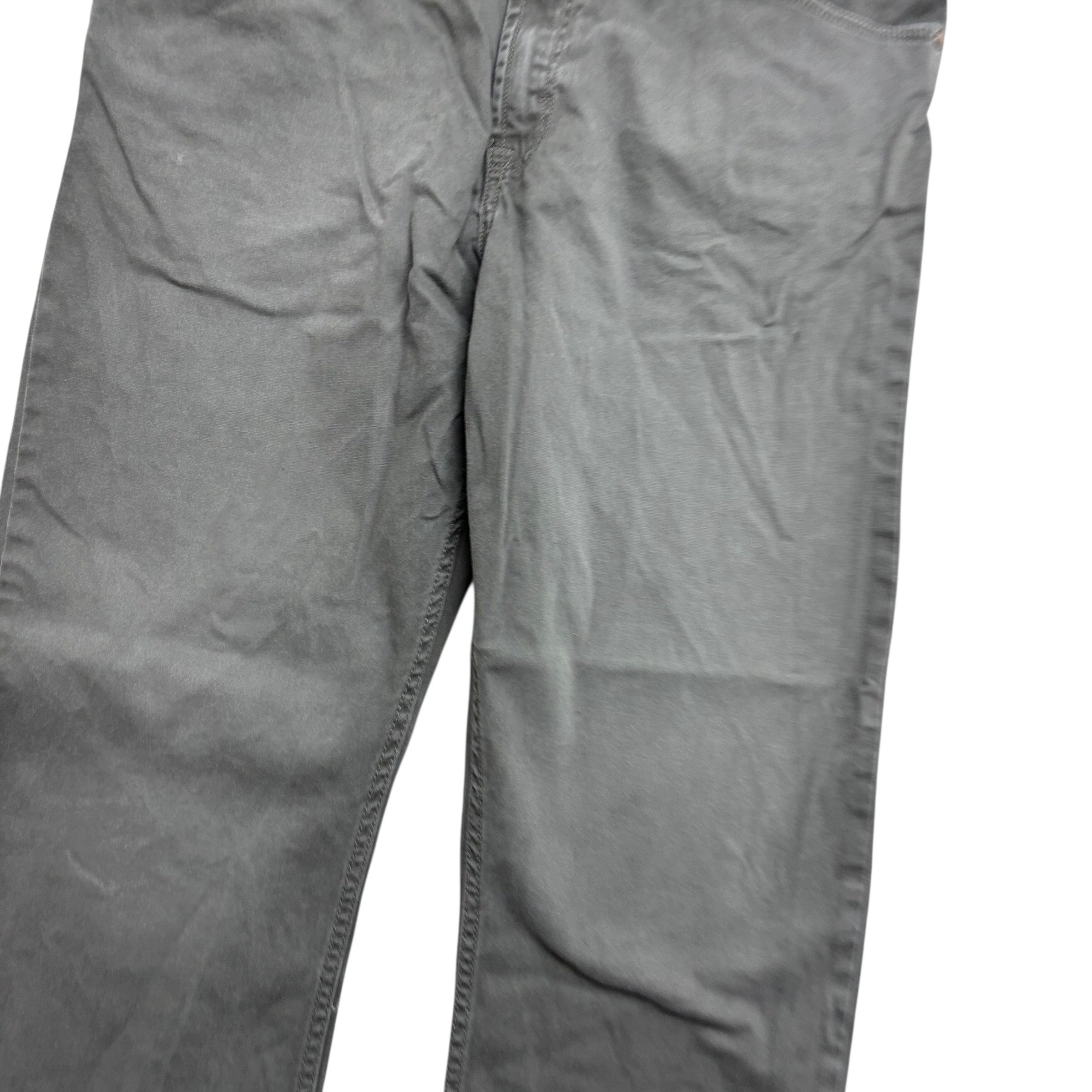 Wrangler Trousers W36 L32 Mens Grey Regular Straight Fit Stretch Pants