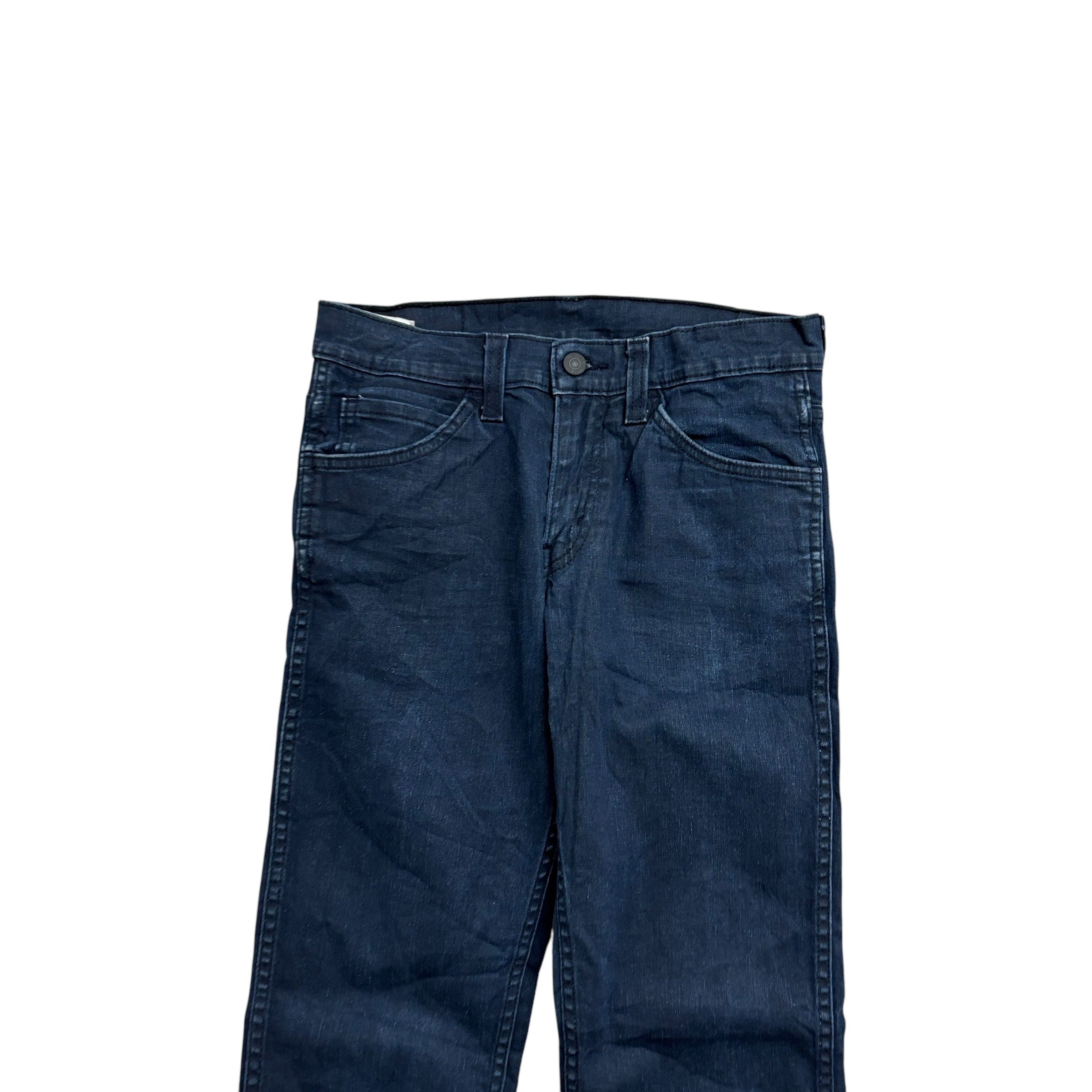 Levis 511 Jeans W29 L31 Mens Navy Blue Slim Fit Stretch Waxed Denim (E)