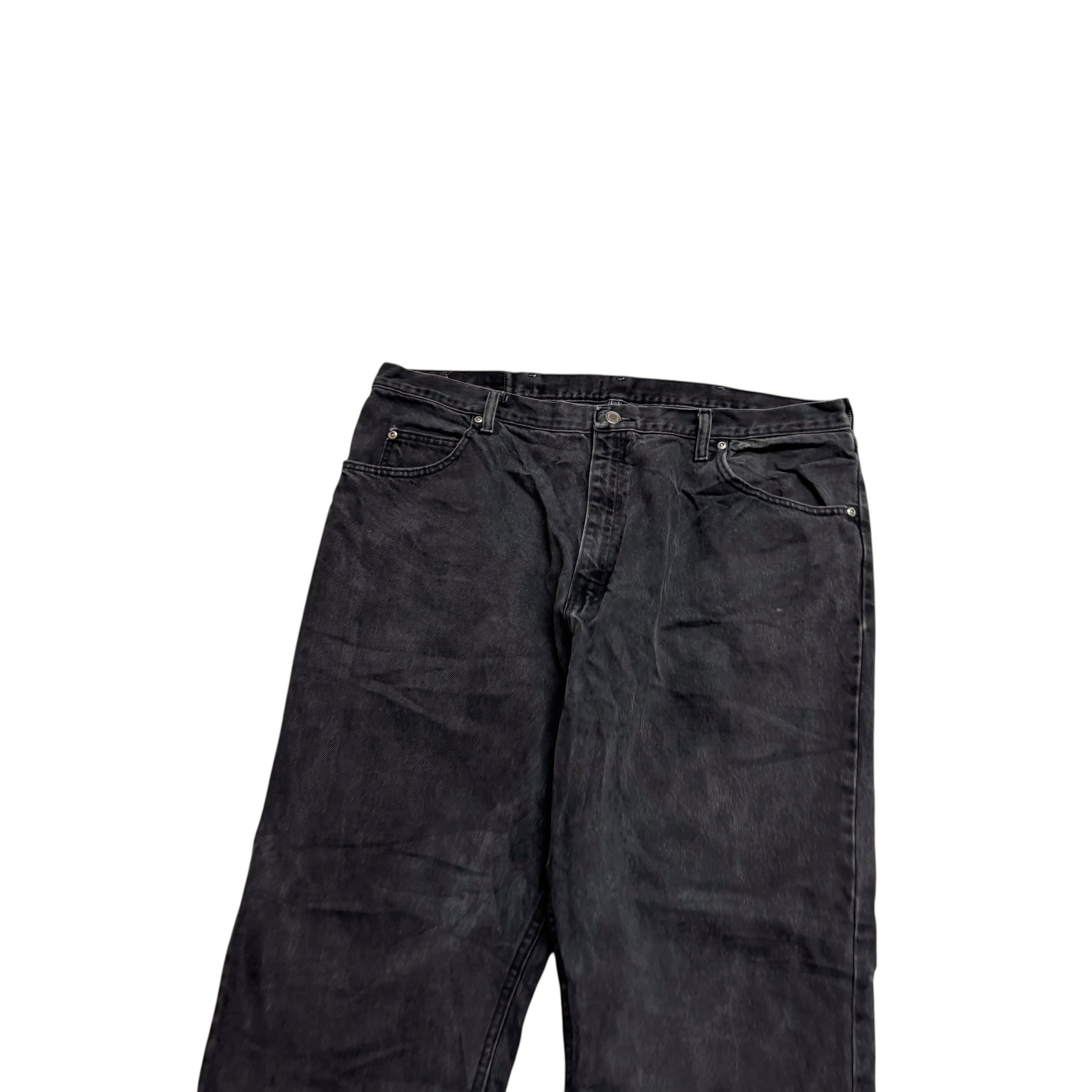 Wrangler Jeans W40 L30 Mens Black Baggy Relaxed Straight Fit Vintage Denim