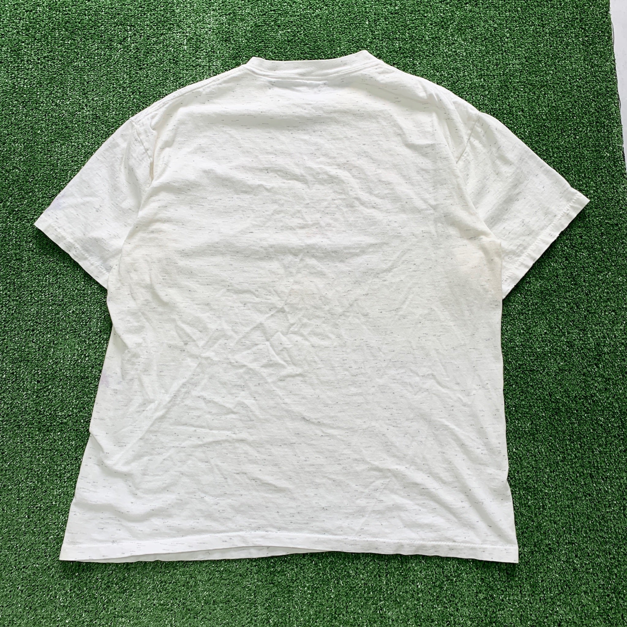 Vintage T Shirt Mens Large White Single Stitch Graphic Print 90s USA Teachers