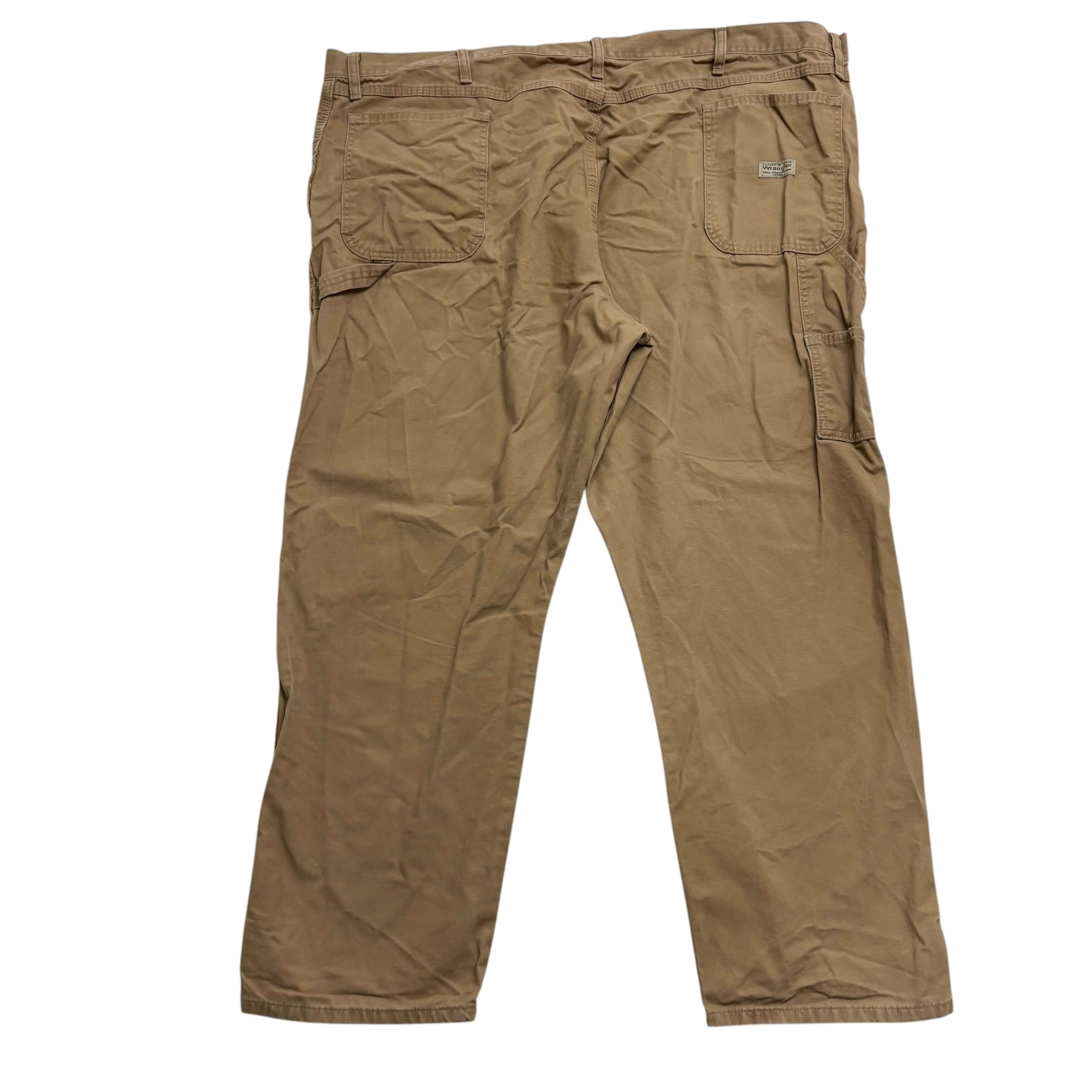 Wrangler Carpenter Pants W48 L30 Mens Tan Relaxed Straight Fit Pants (E)