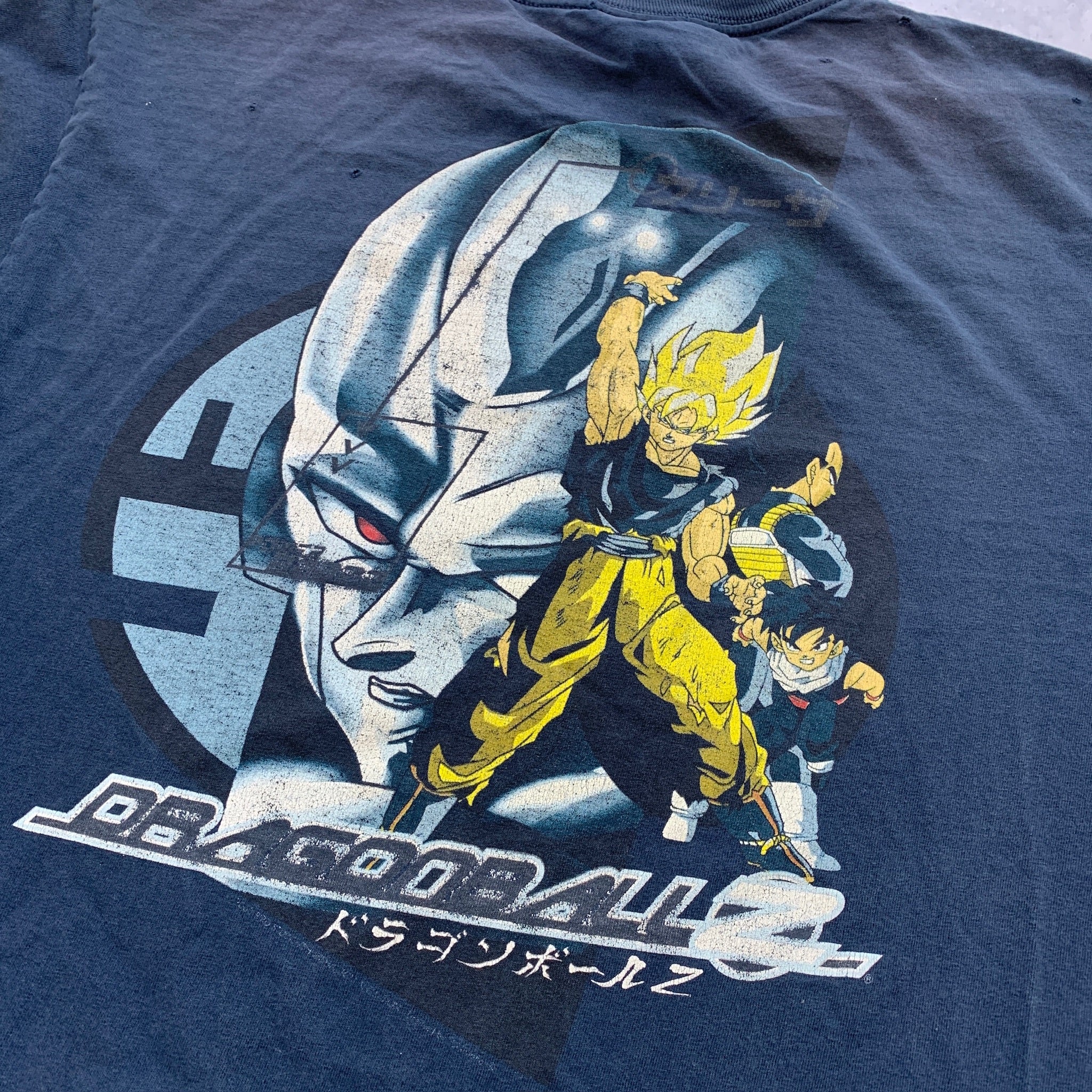 Vintage Dragon Ball Z T Shirt Mens Large Blue Metal Cooler Goku Super Saiyan