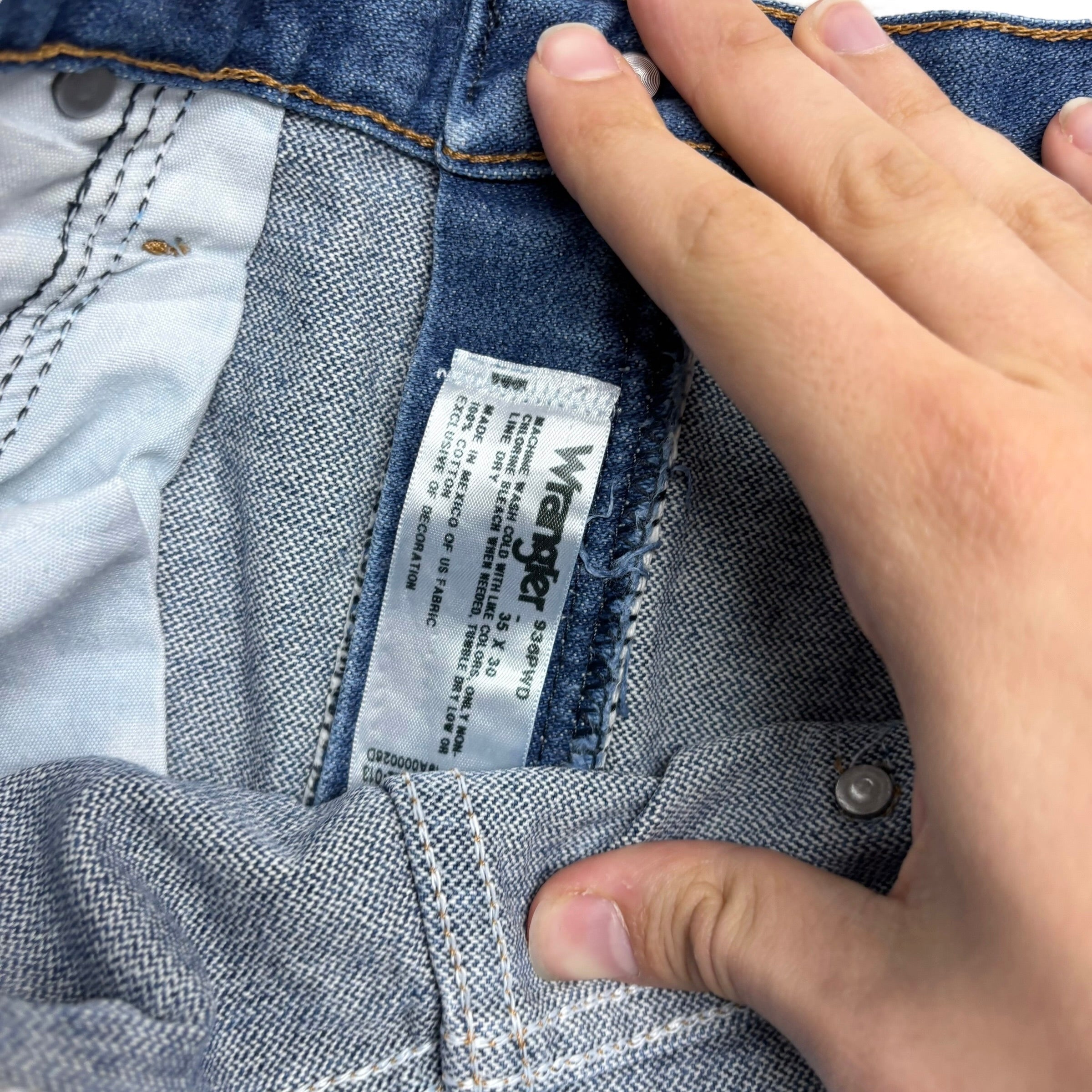 Wrangler Jeans Cowboy Cut W34 L30 Mens Mid Blue 936 Slim Fit Denim (E)