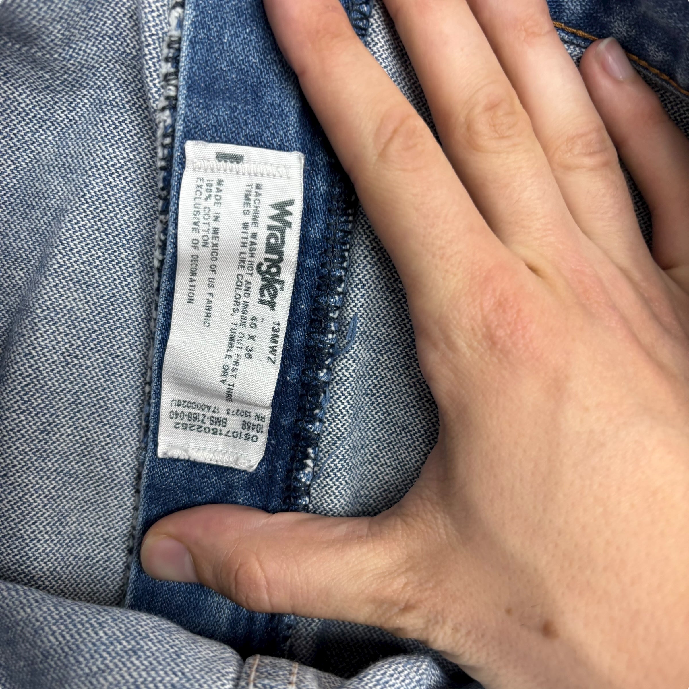 Wrangler Jeans Cowboy Cut W38 L36 Mens Mid Blue 13MWZ Original Fit Denim