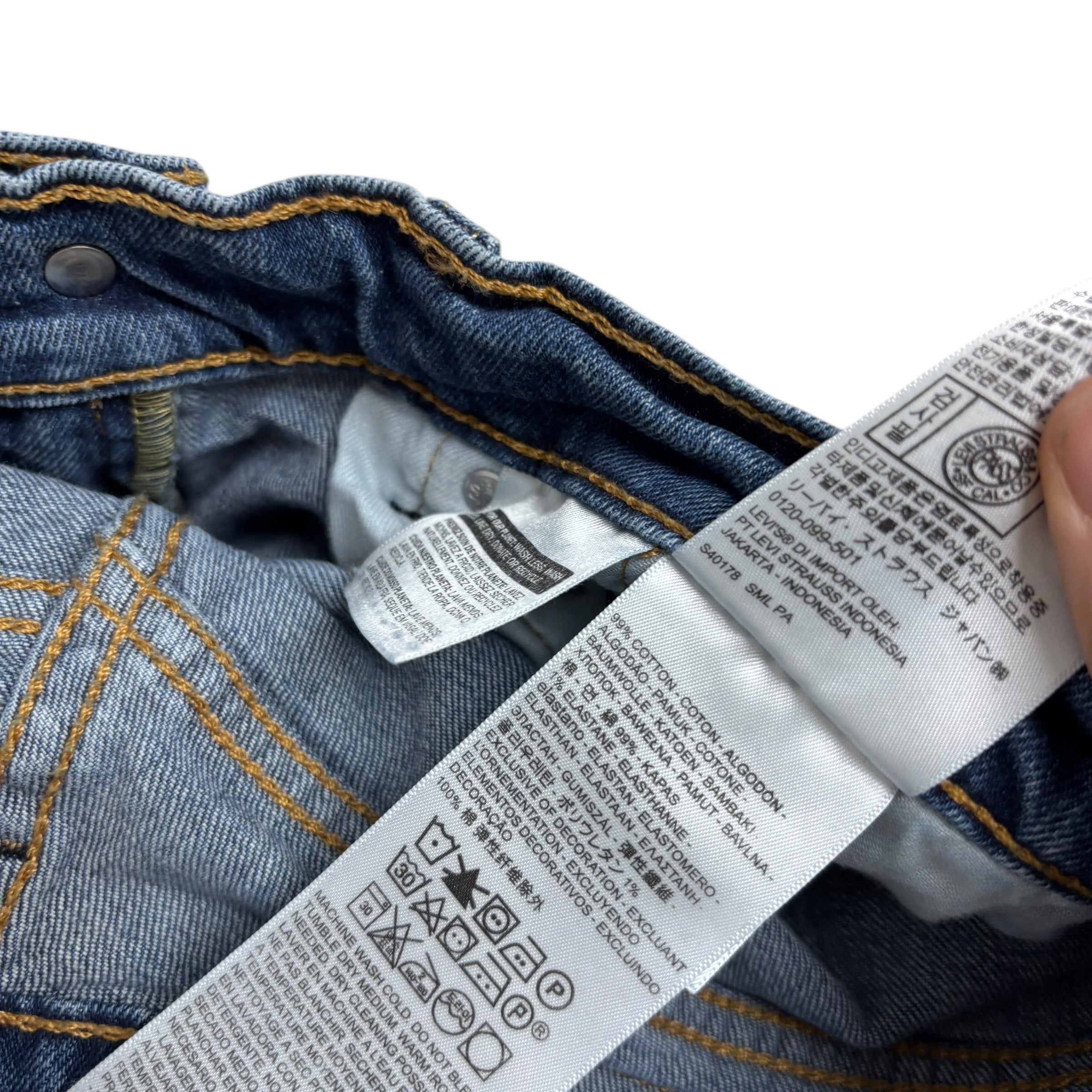 Levis 505 Jeans W31 L29 Mens Mid Blue Regular Straight Fit Stretch Denim (E)