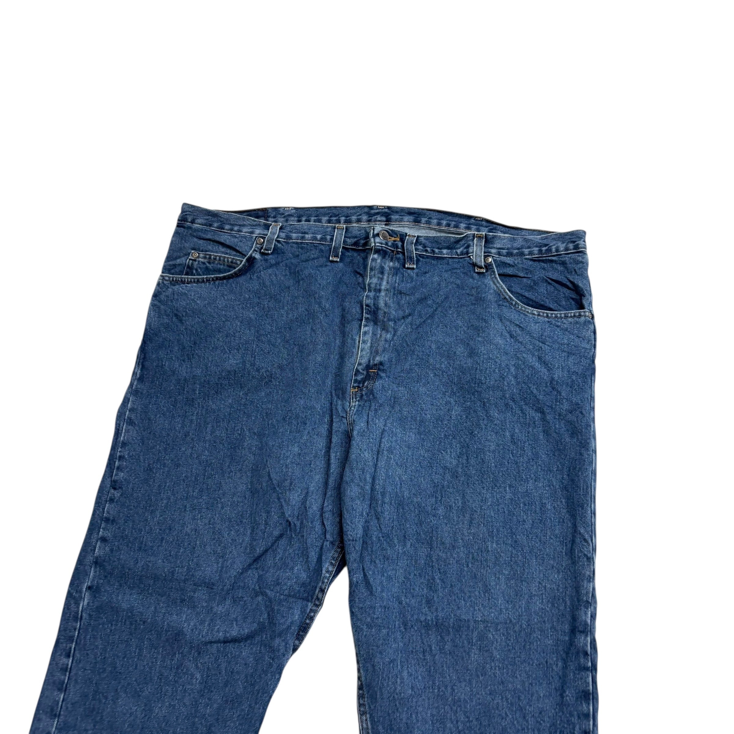 Wrangler Jeans W48 L30 Mens Mid Blue Relaxed Straight Fit Denim (E)