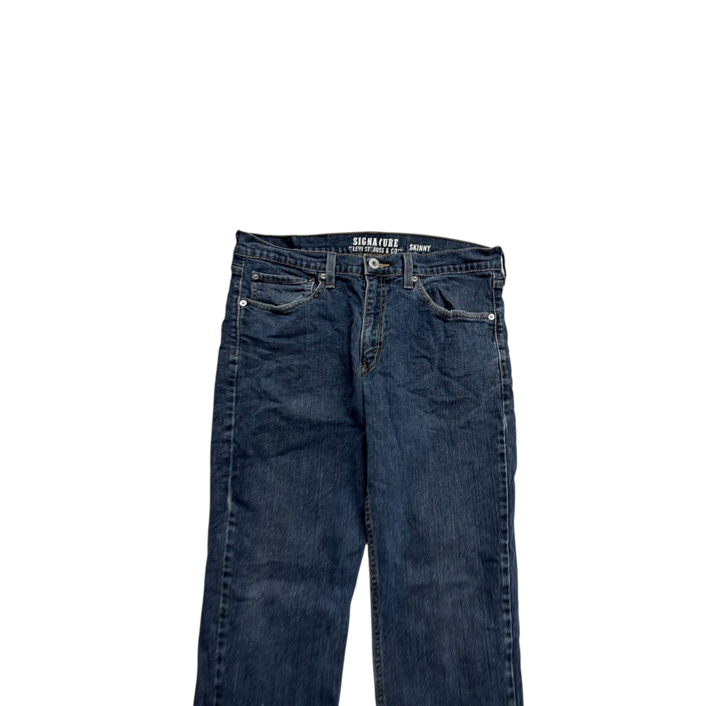 Levis Signature Jeans W34 L32 Mens Dark Blue Skinny Fit Stretch Vintage